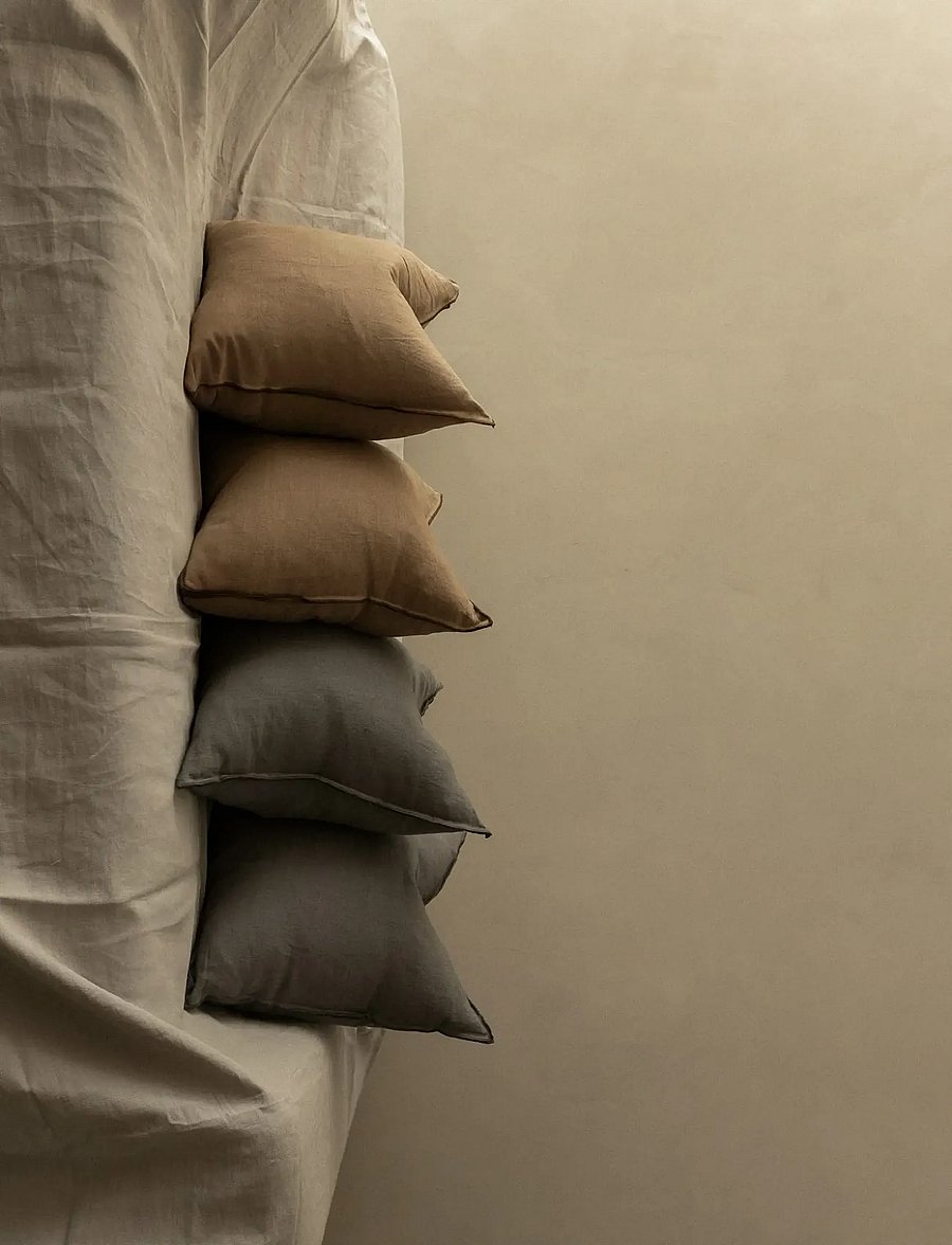 TAMEKO - Merrow Linen Cushion - ochre - 0