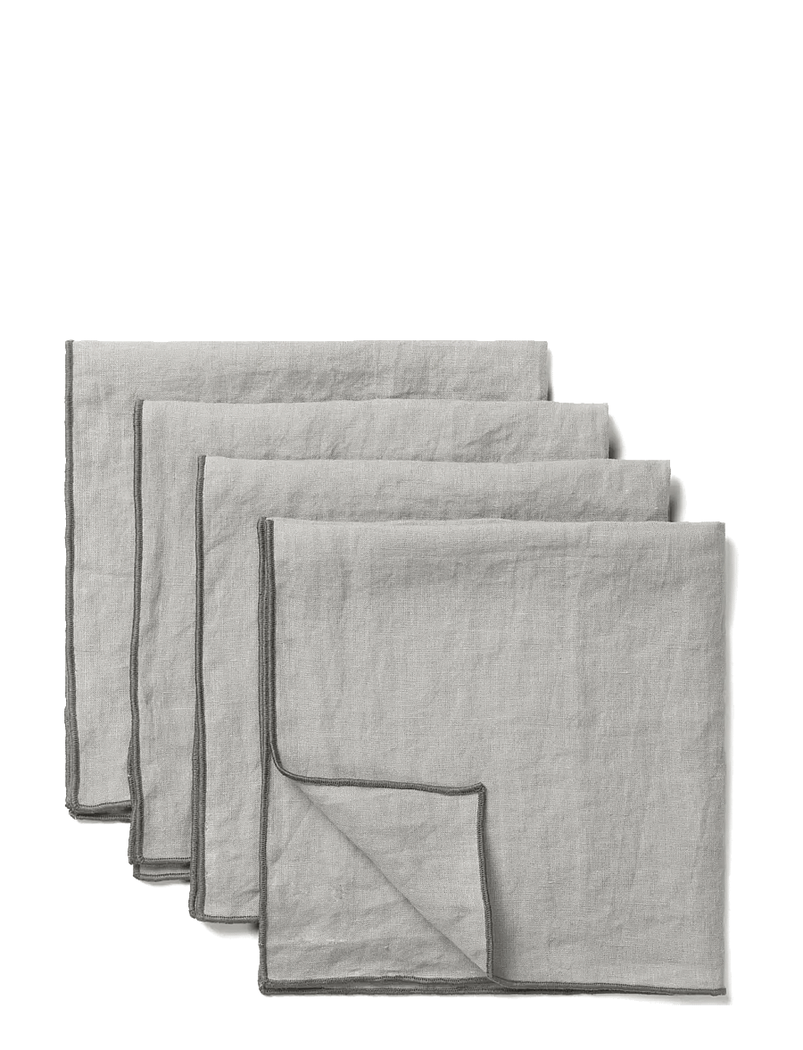 TAMEKO - Merrow Linen Napkin (Set of 4) - dark grey - 1