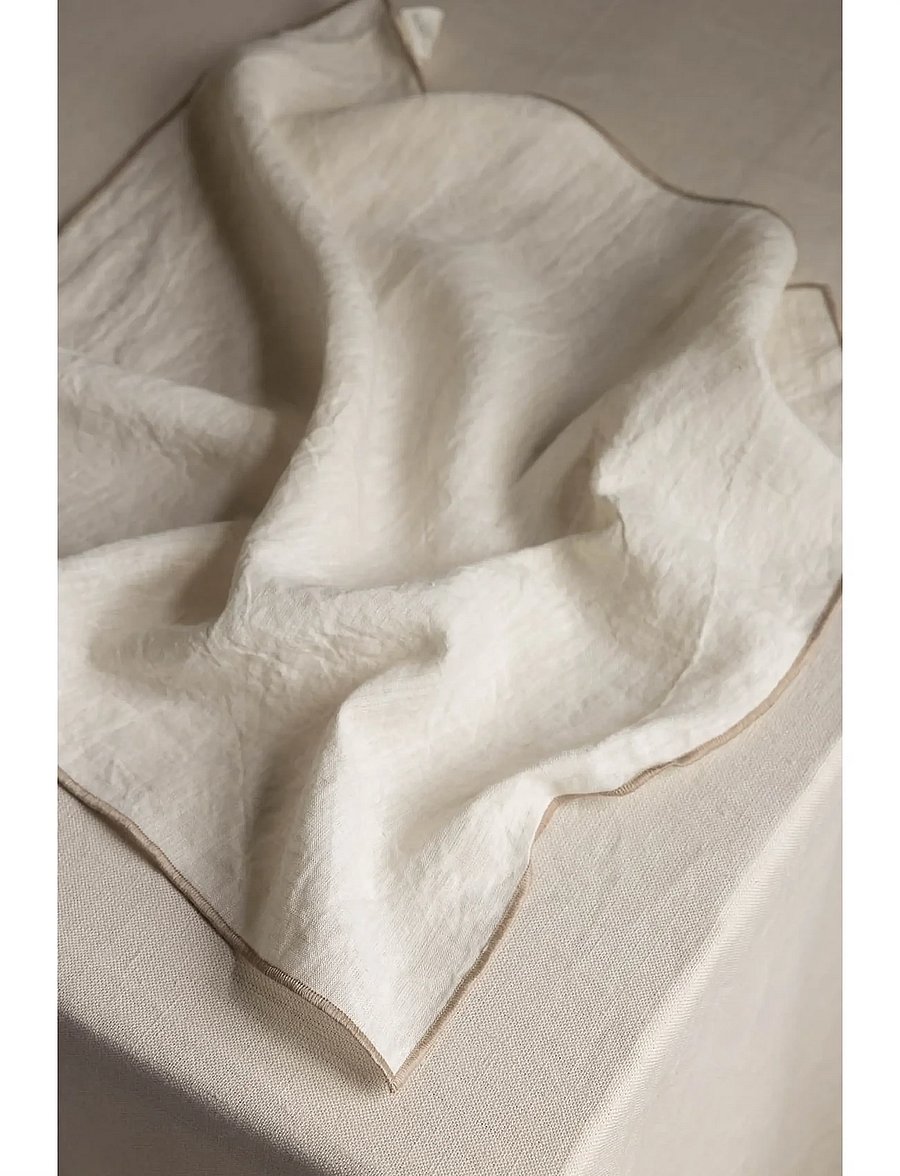 TAMEKO - Merrow Linen Napkin (Set of 4) - natural - 0
