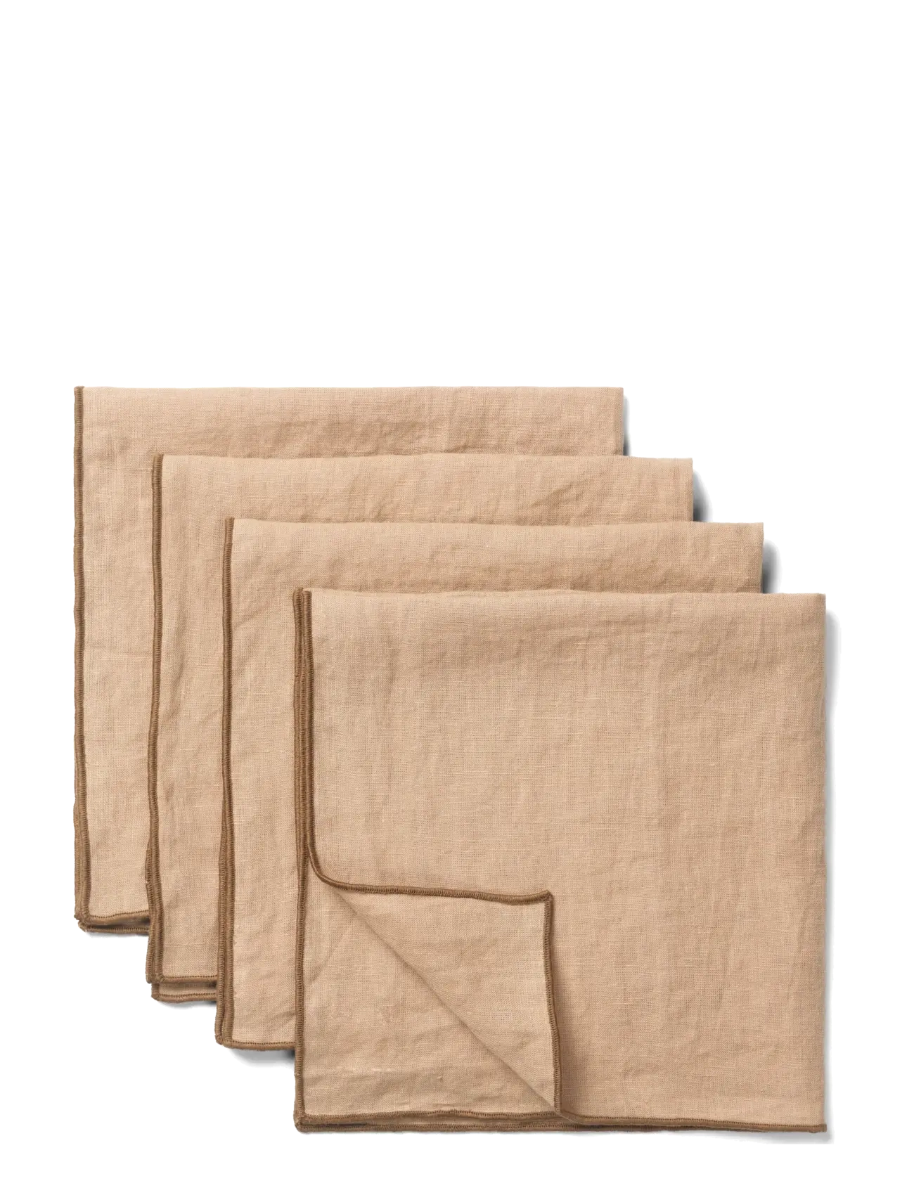 TAMEKO Merrow Linen Napkin (Set of 4) - TAMEKO - OCHRE / beige