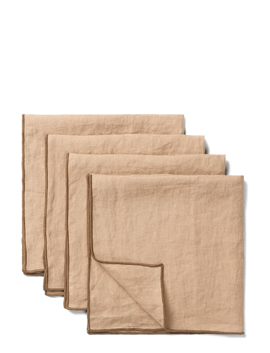 TAMEKO - Merrow Linen Napkin (Set of 4) - ochre - 1