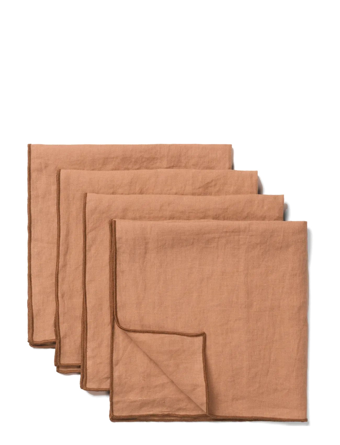 TAMEKO Merrow Linen Napkin (Set of 4) - TAMEKO - RUST / brown
