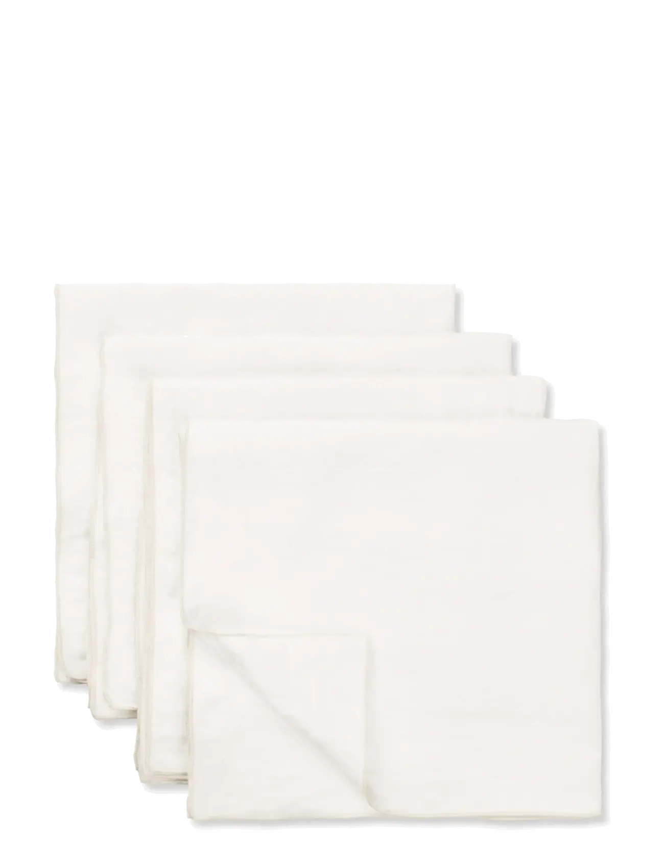 TAMEKO Merrow Linen Napkin (Set of 4) - Tekstiler - WHITE / white