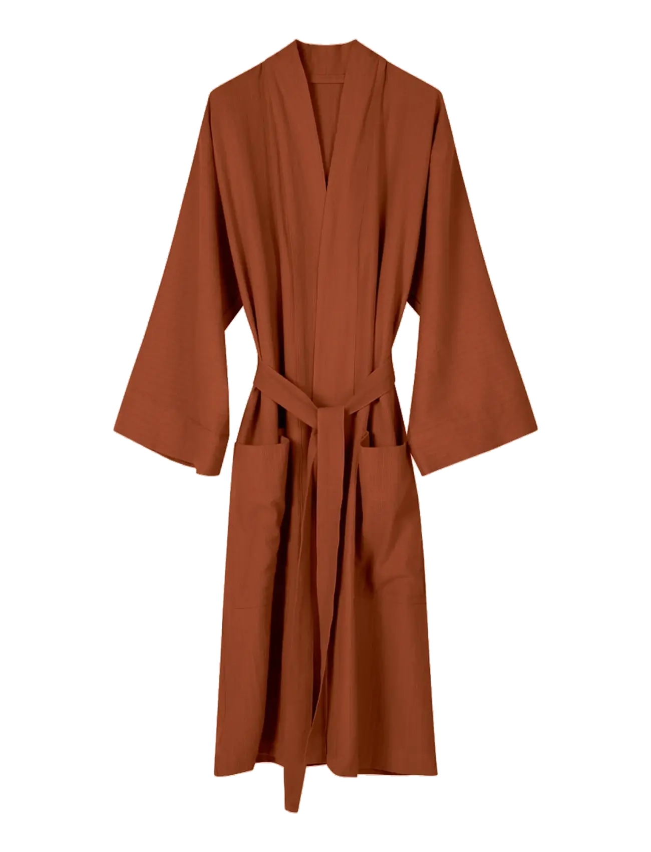 TAMEKO Nami Cotton Kimono Robe - Tekstiler - AMBER / brown