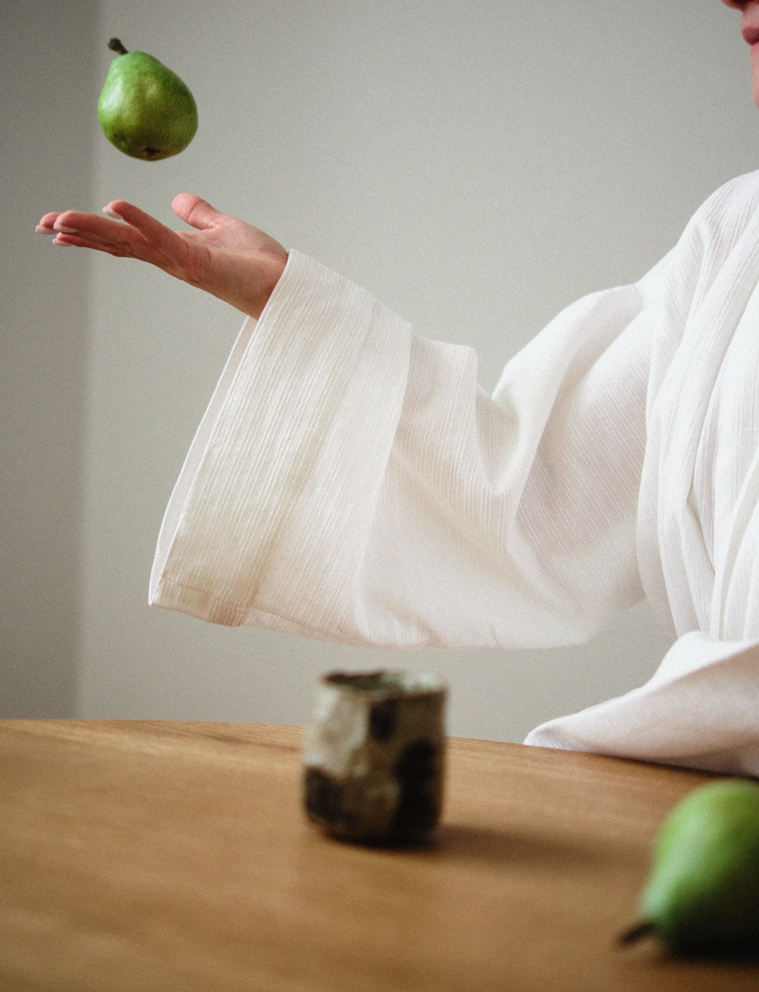 TAMEKO - Nami Cotton Kimono Robe - white - 5