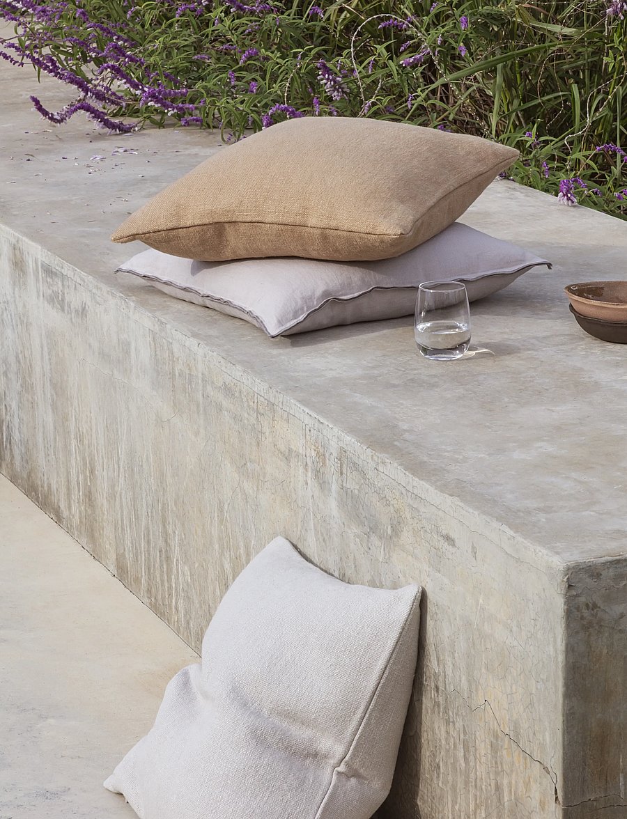 TAMEKO - Rue Linen Cushion - light grey - 0