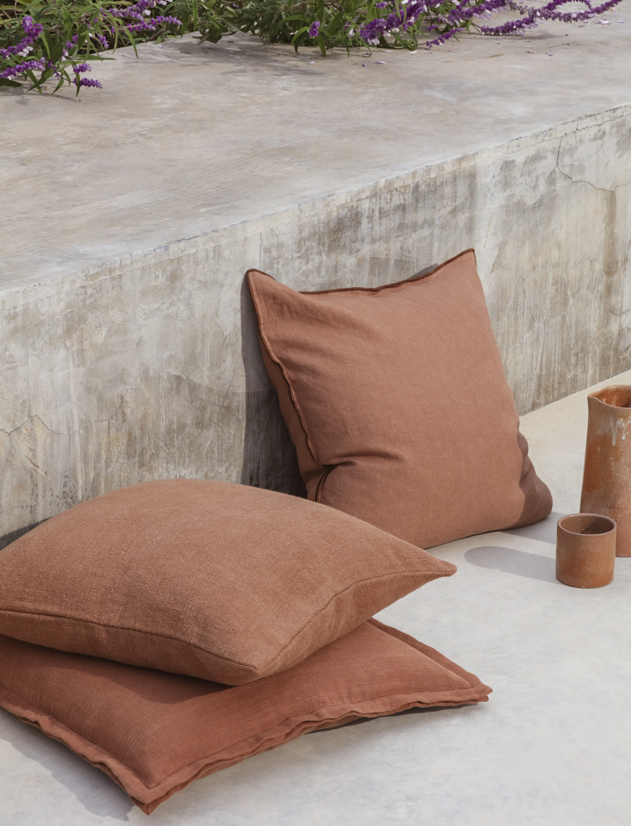 TAMEKO - Rue Linen Cushion - rust - 0