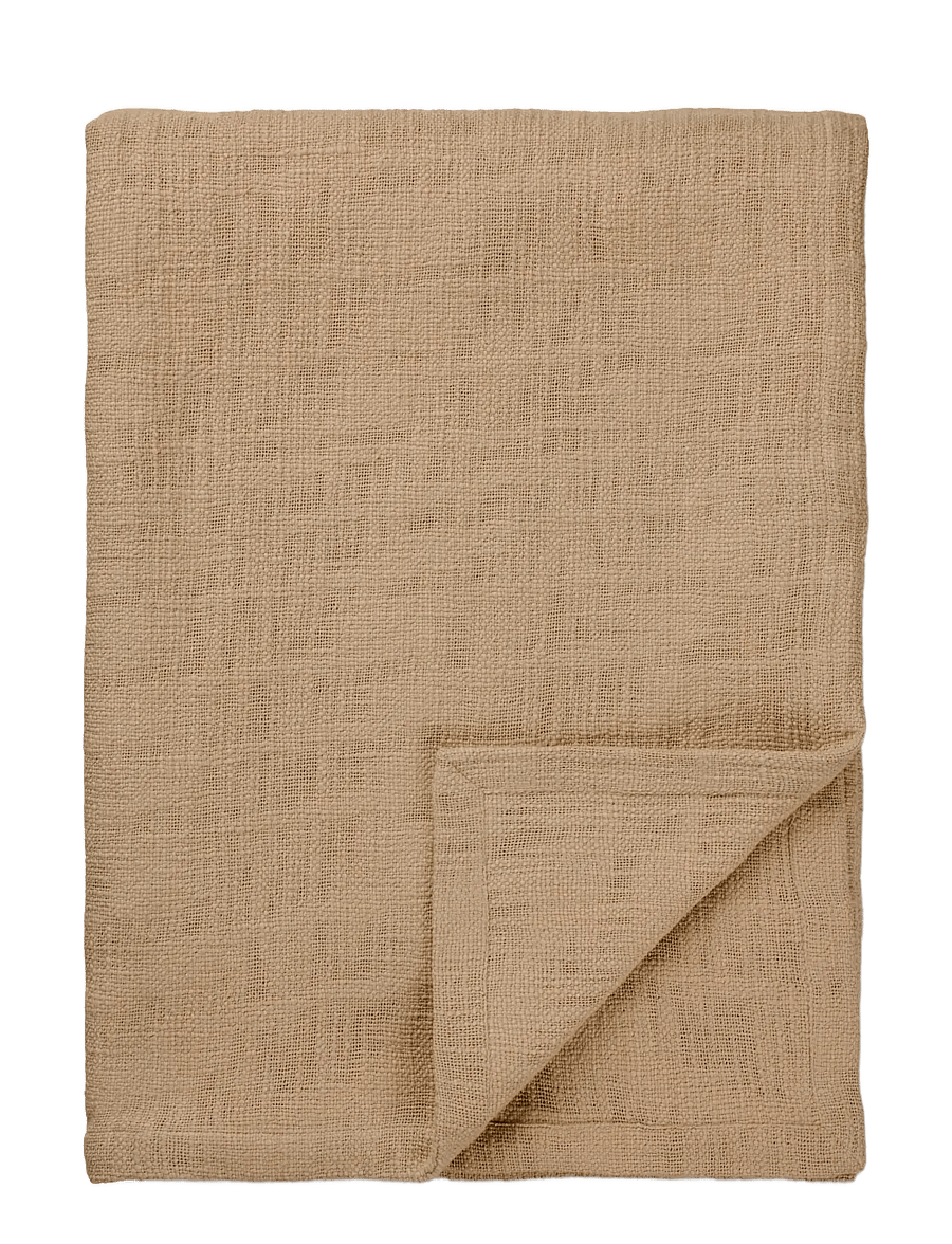 TAMEKO - Tate Cotton Bed Throw - ochre - 1