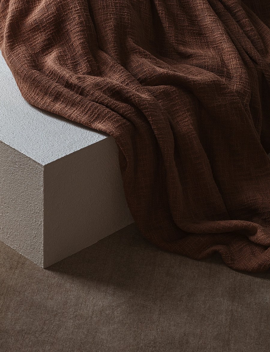 TAMEKO - Tate Cotton Bed Throw - rust - 2