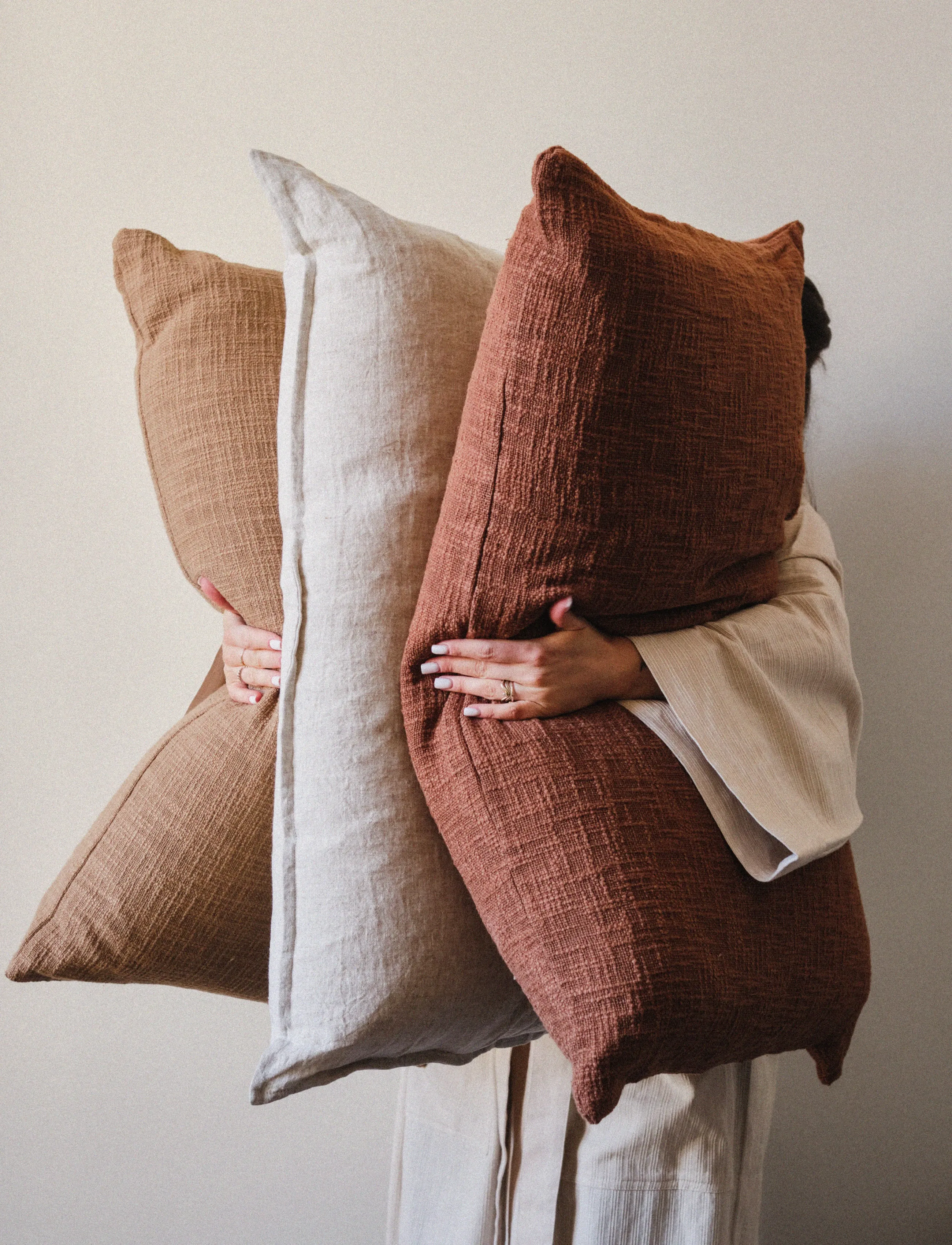 TAMEKO - Tate Cotton Cushion - rust - 2
