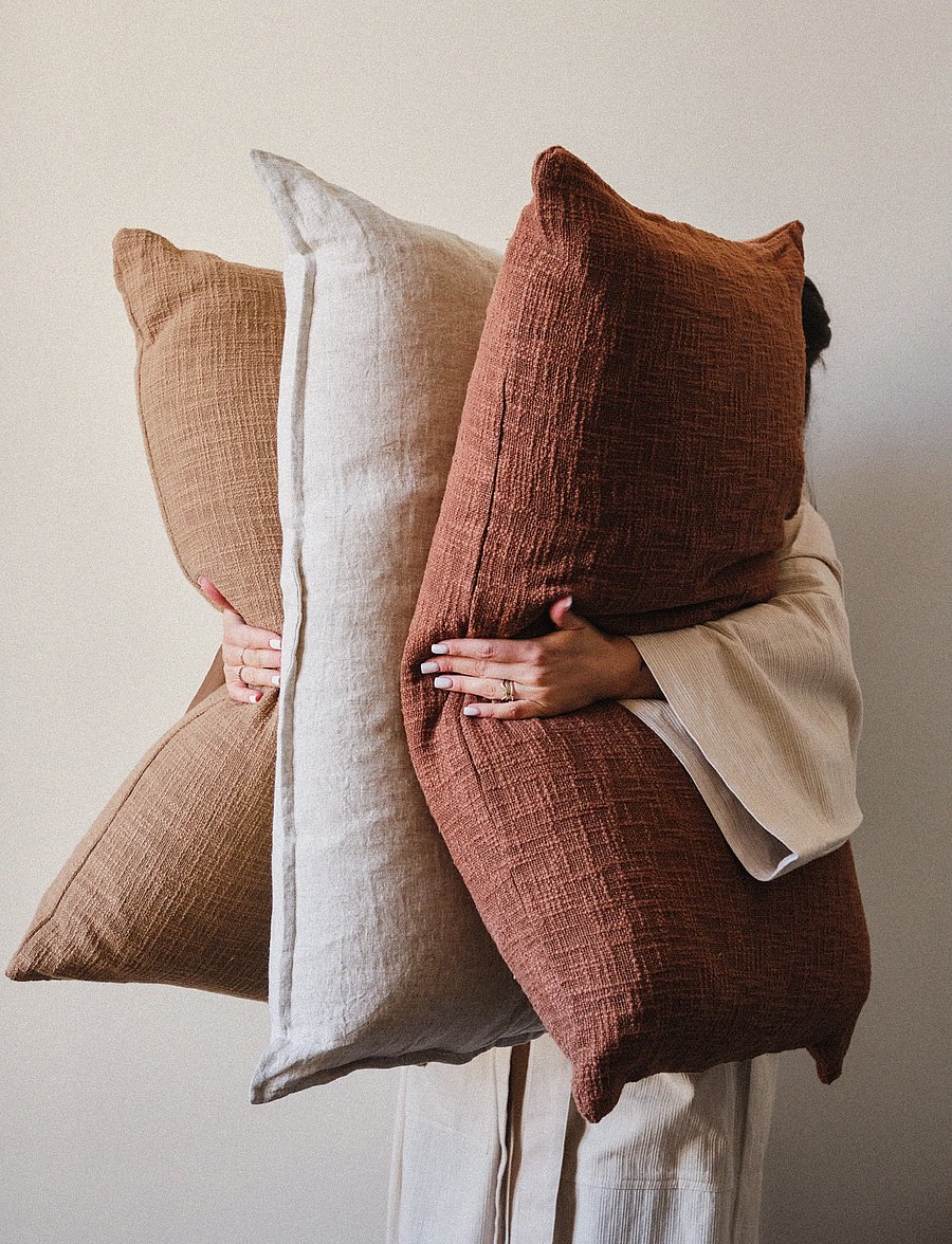 TAMEKO - Tate Cotton Cushion - rust - 2