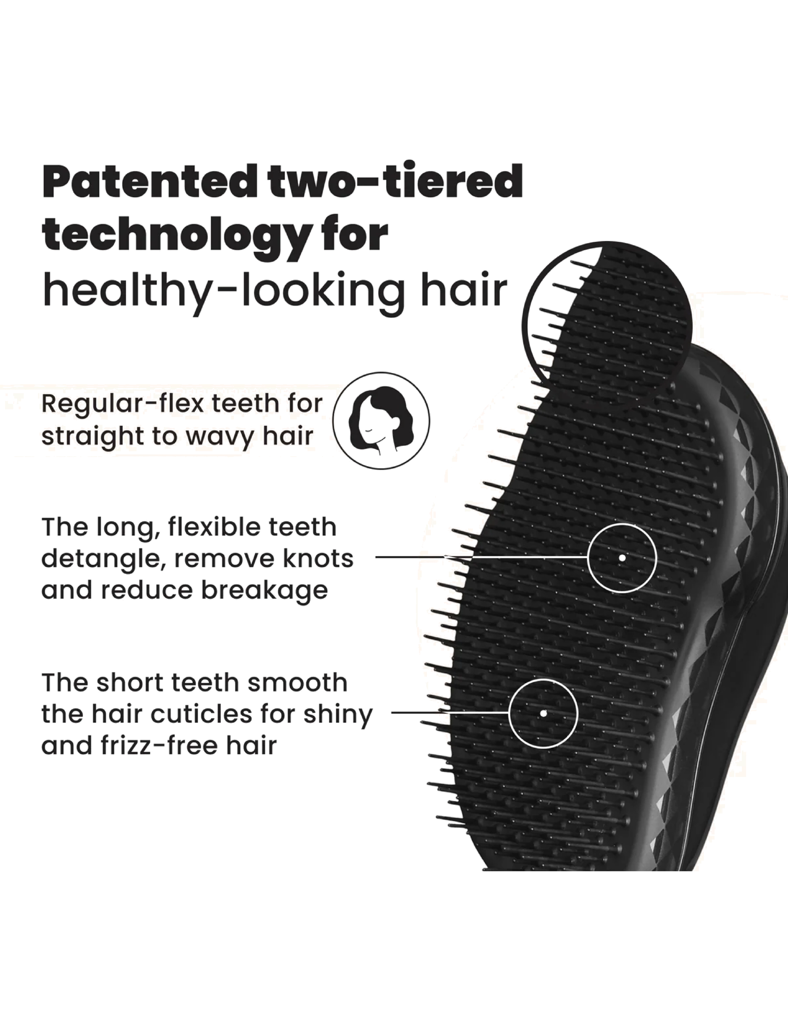 Tangle Teezer - Tangle Teezer Original Panther Black - juukseharjad - panther black - 5