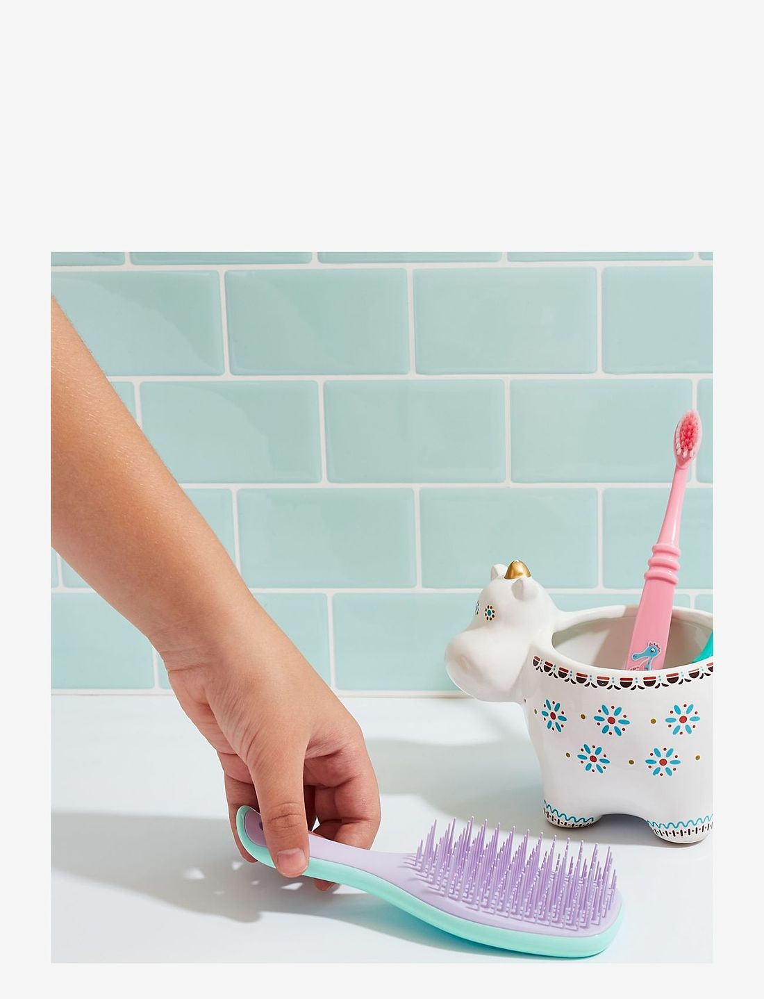 Tangle Teezer - Tangle Teezer Mini Wet Detangler Wisteria Leaf - utredningsborste - wisteria leaf - 5