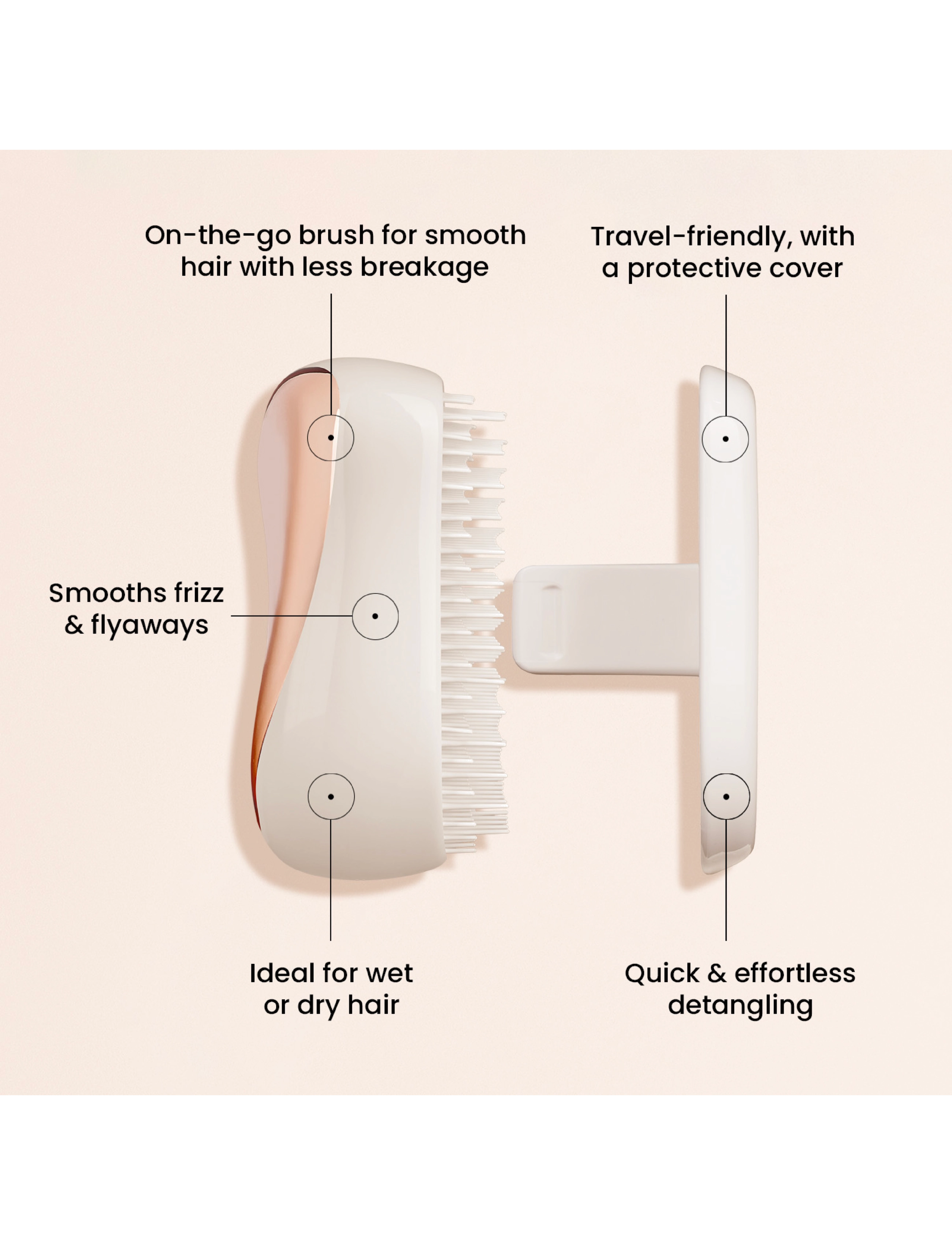Tangle Teezer - Tangle Teezer Compact Styler Ivory Rose Gold - detangling harjad - ivory rose gold - 2
