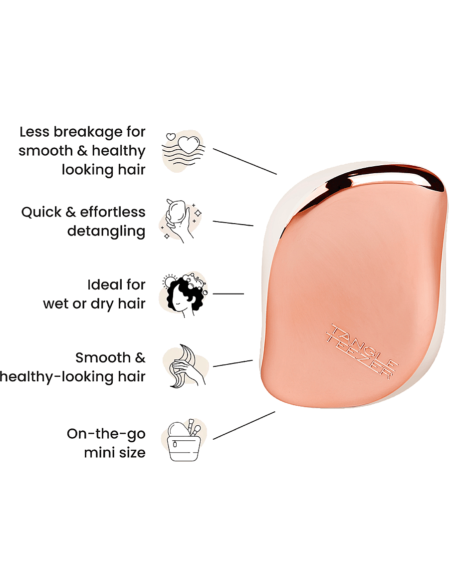 Tangle Teezer - Tangle Teezer Compact Styler Ivory Rose Gold - detangling harjad - ivory rose gold - 5