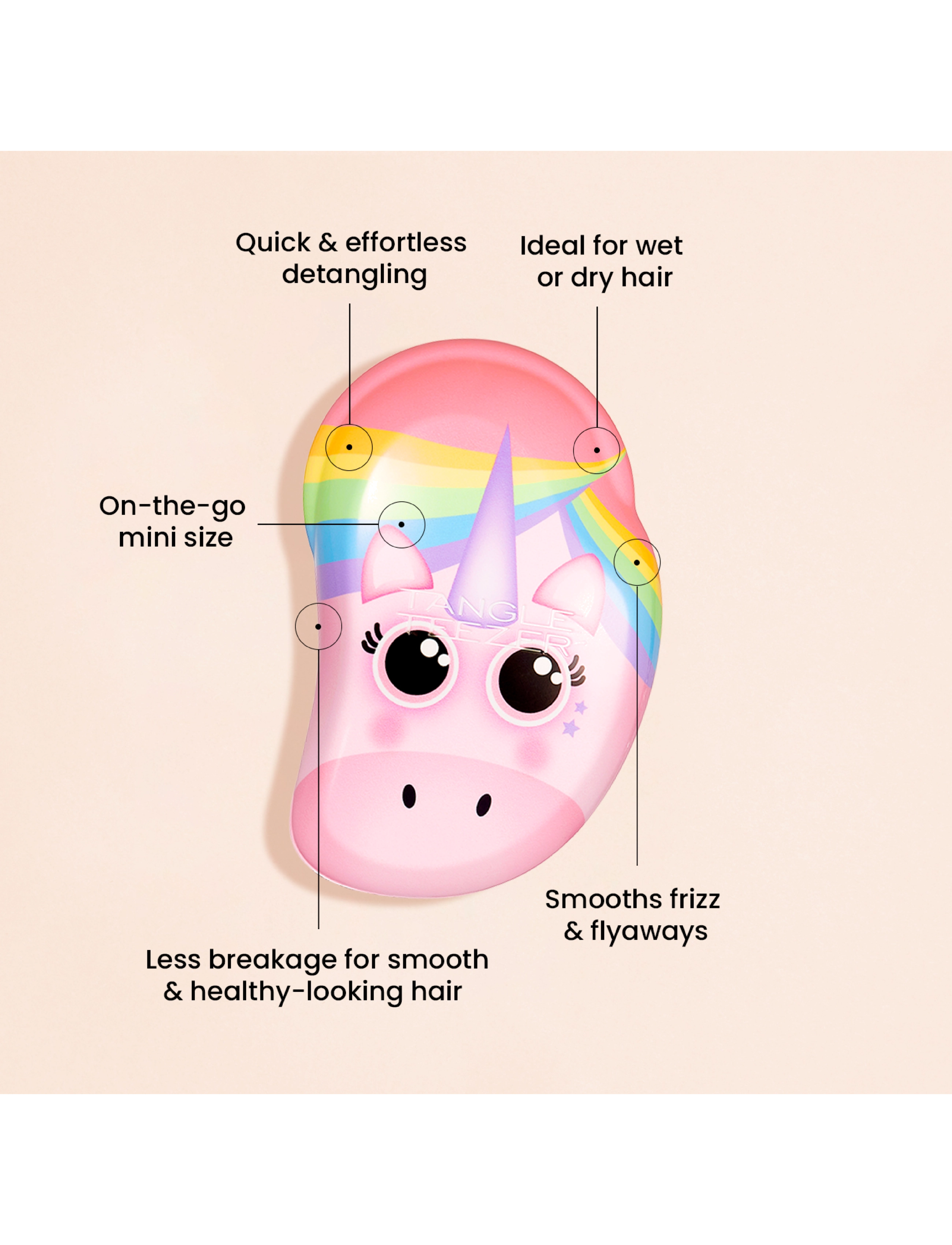 Tangle Teezer - Tangle Teezer The Original Rainbow Unicorn - juukseharjad - rainbow unicorn - 2