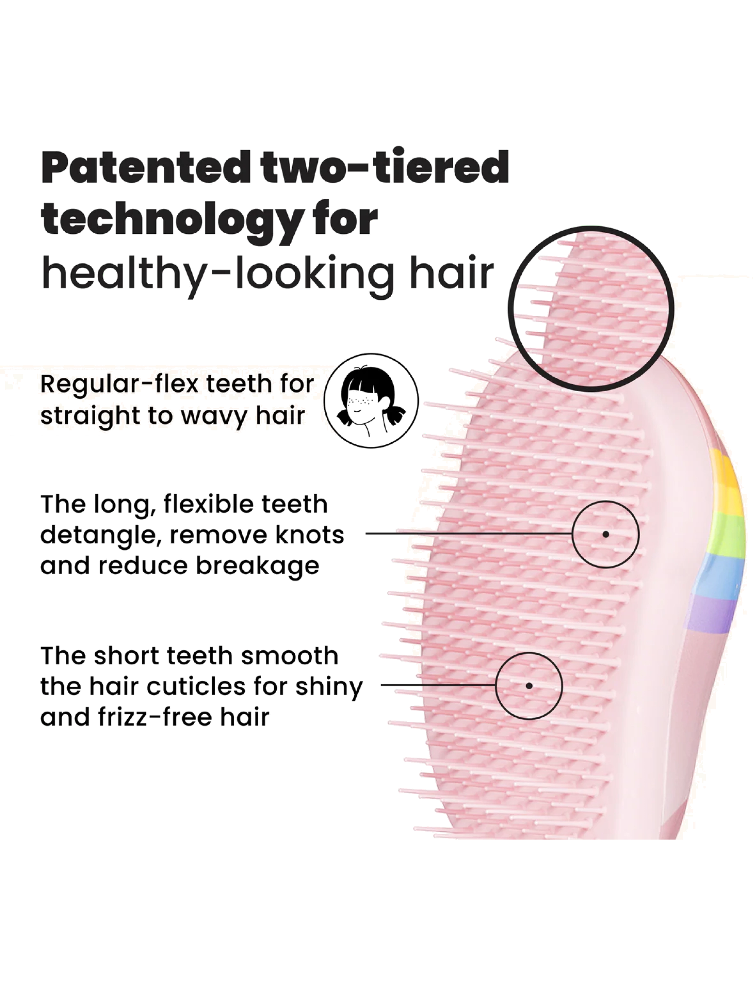 Tangle Teezer - Tangle Teezer The Original Rainbow Unicorn - juukseharjad - rainbow unicorn - 3
