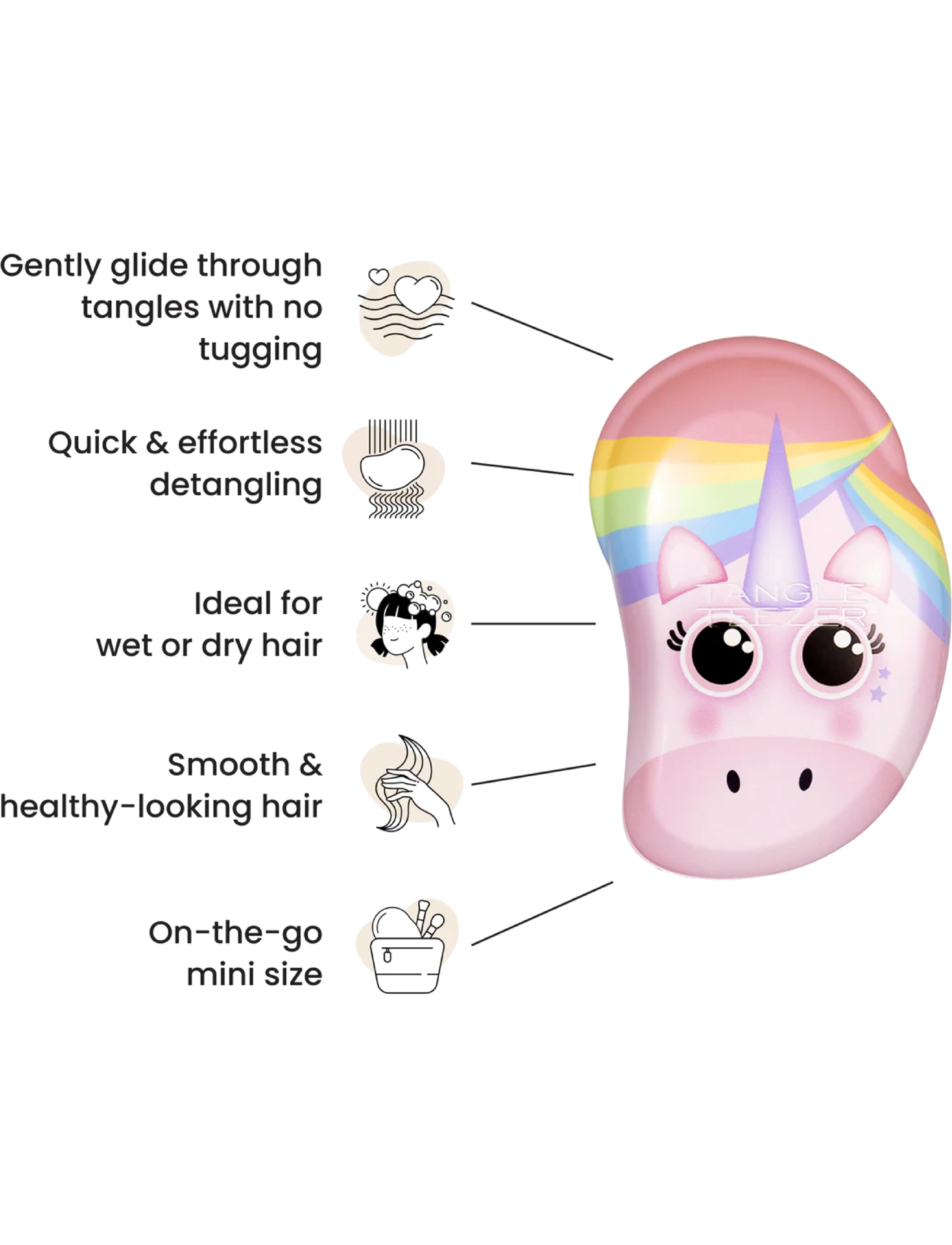 Tangle Teezer - Tangle Teezer The Original Rainbow Unicorn - juukseharjad - rainbow unicorn - 5