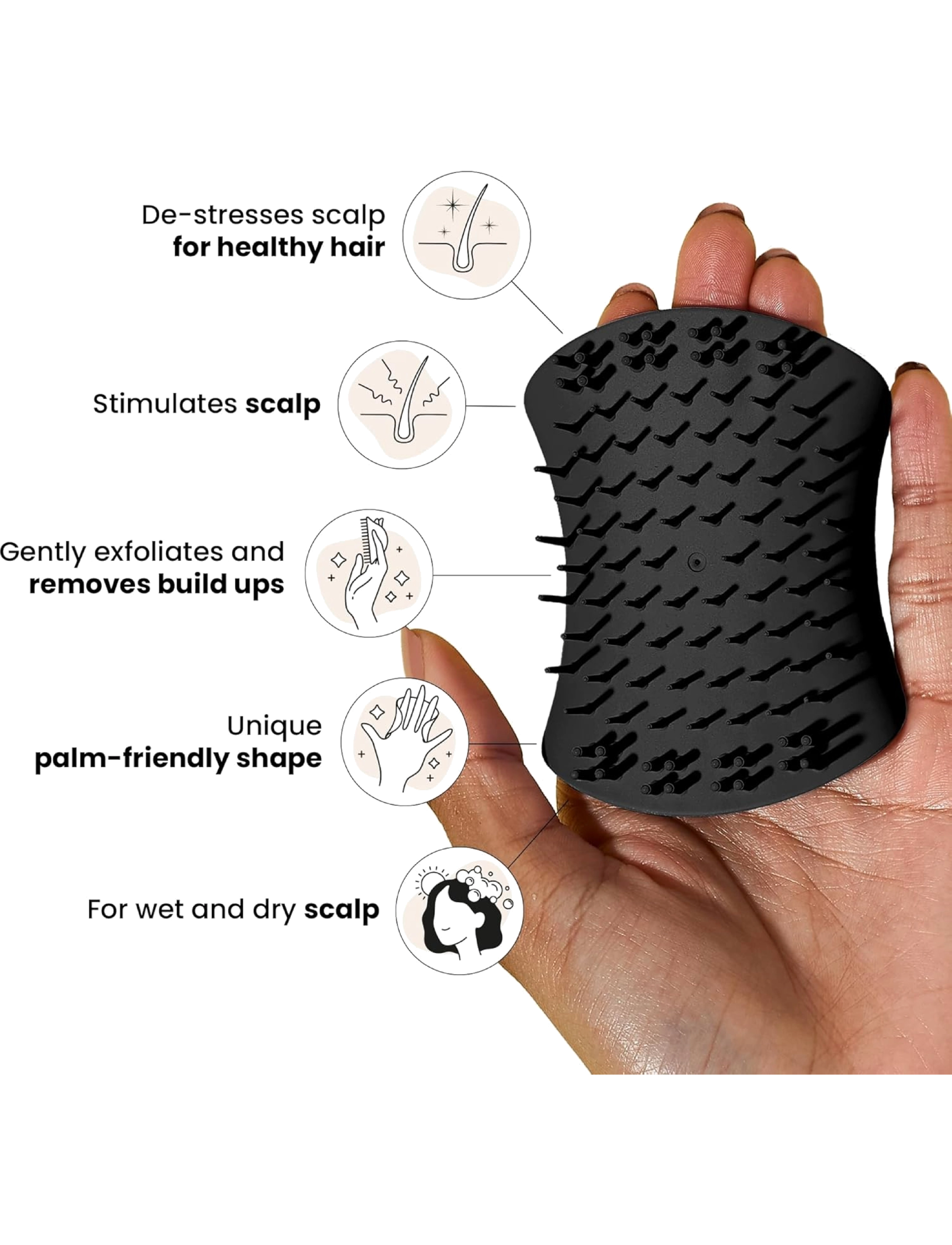 Tangle Teezer - Tangle Teezer Scalp Exfoliator & Massager Onyx Black - peanahahooldused - no colour - 3