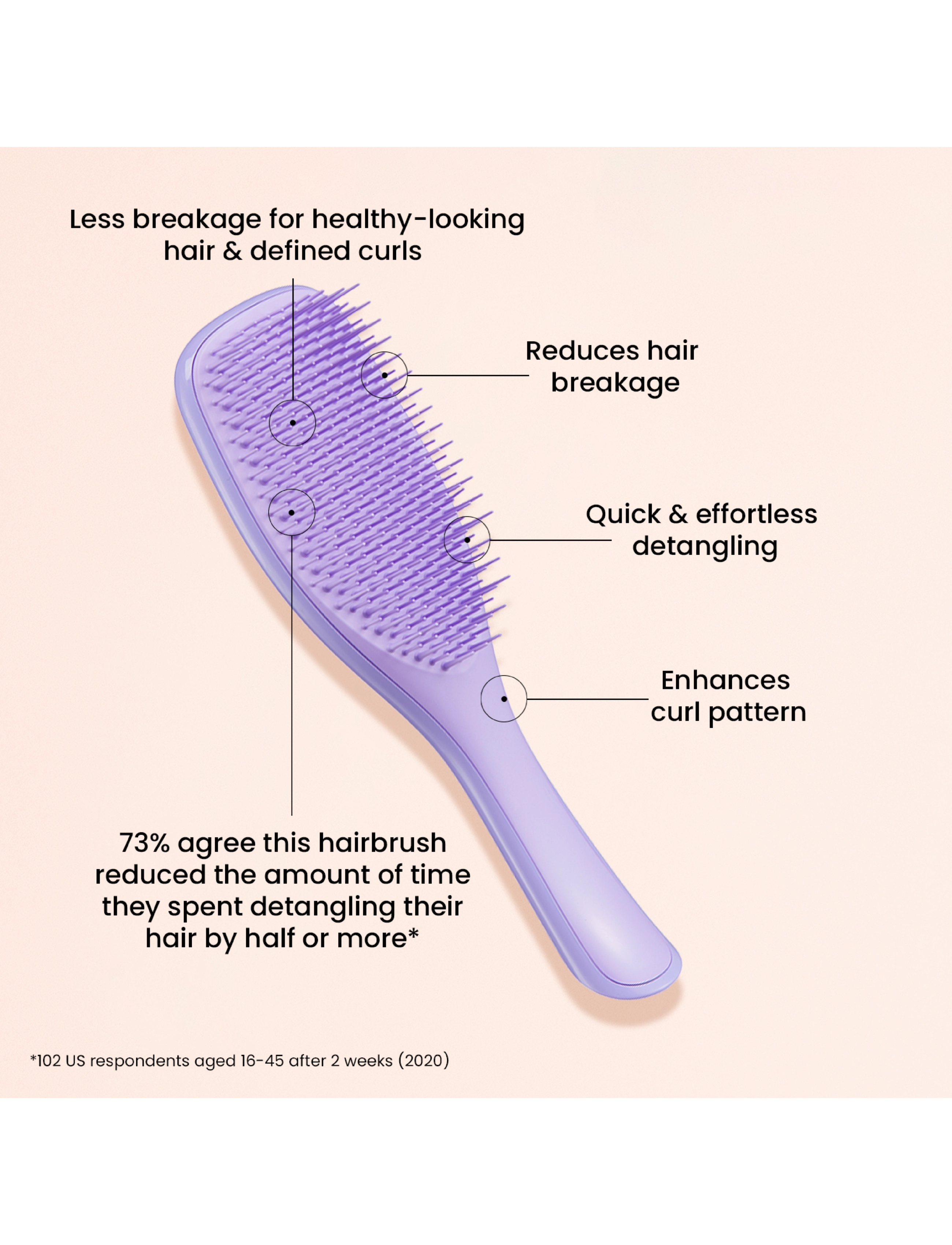 Tangle Teezer - Tangle Teezer The Ultimate Detangler Naturally Curly Purple Passion - udredningsbørster - purple passion - 2