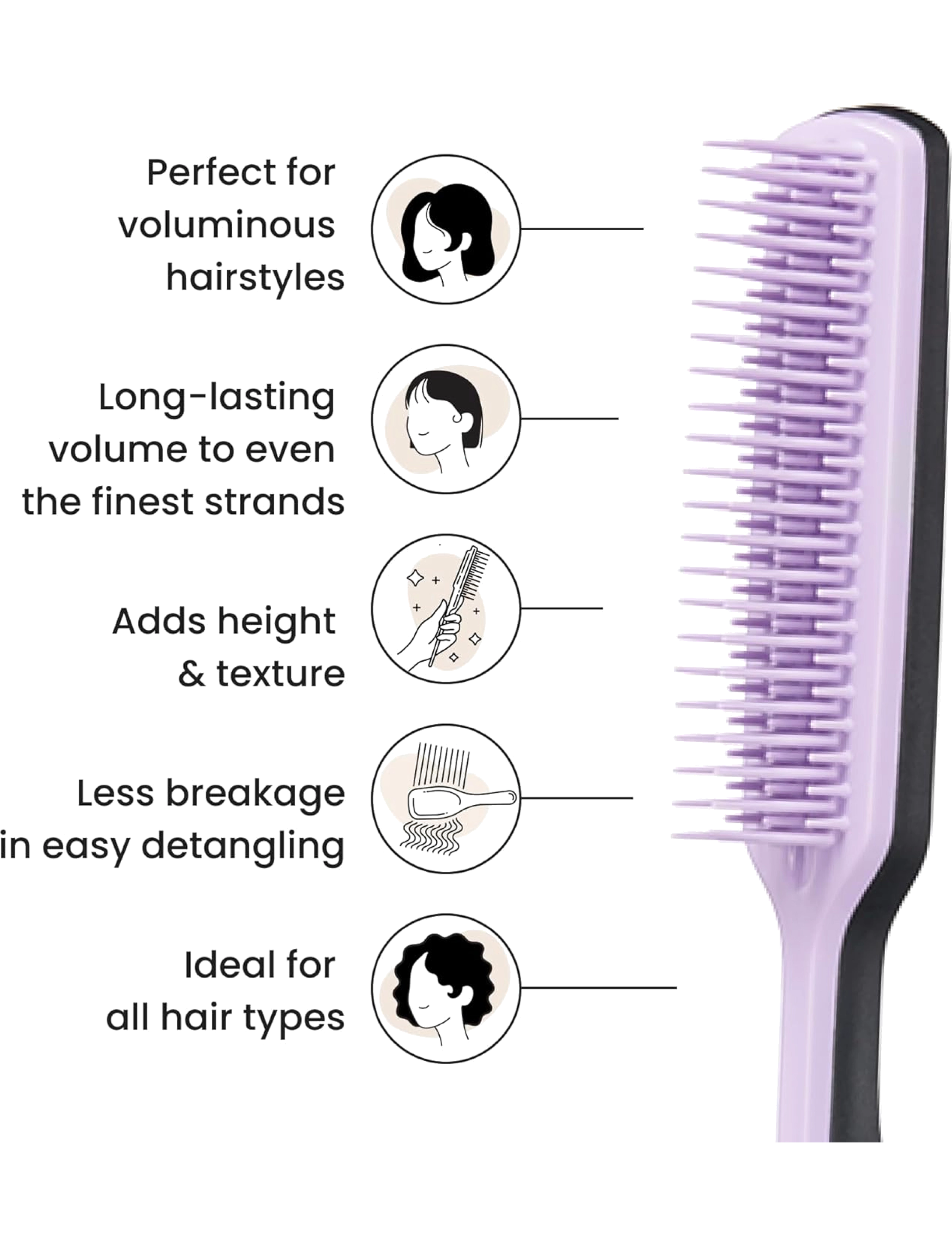 Tangle Teezer The Ultimate Volumizer Lilac Cloud stylingborste dam – bild 3