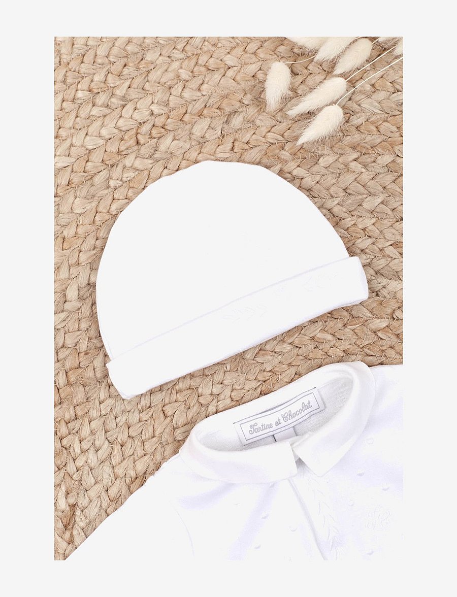 Tartine et Chocolat - Linge d'Antan Knit Cap - beebimütsid - white - 2