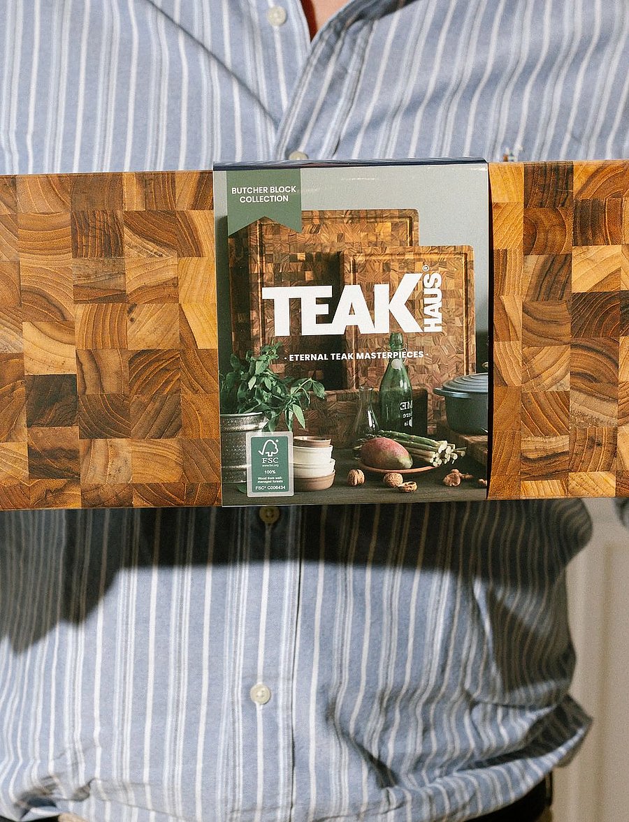 Teakhaus - Butcher Block Long Serving & Cutting Board 315 - schneidebretter - brown - 0