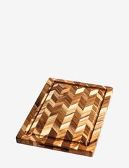 Teakhaus - Choppingboard heeringbone large - cutting boards - brown - 0