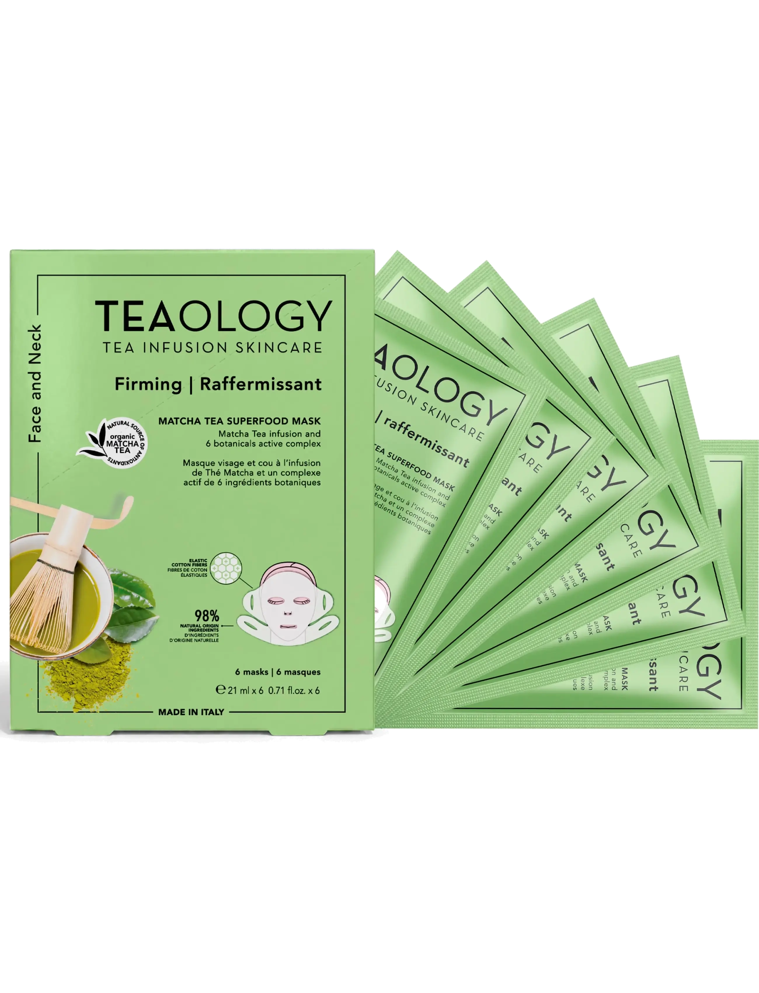 Teaology Skincare - Multipack 6x Matcha Tea Superfood Mask - sheet masks - matcha tea - 2