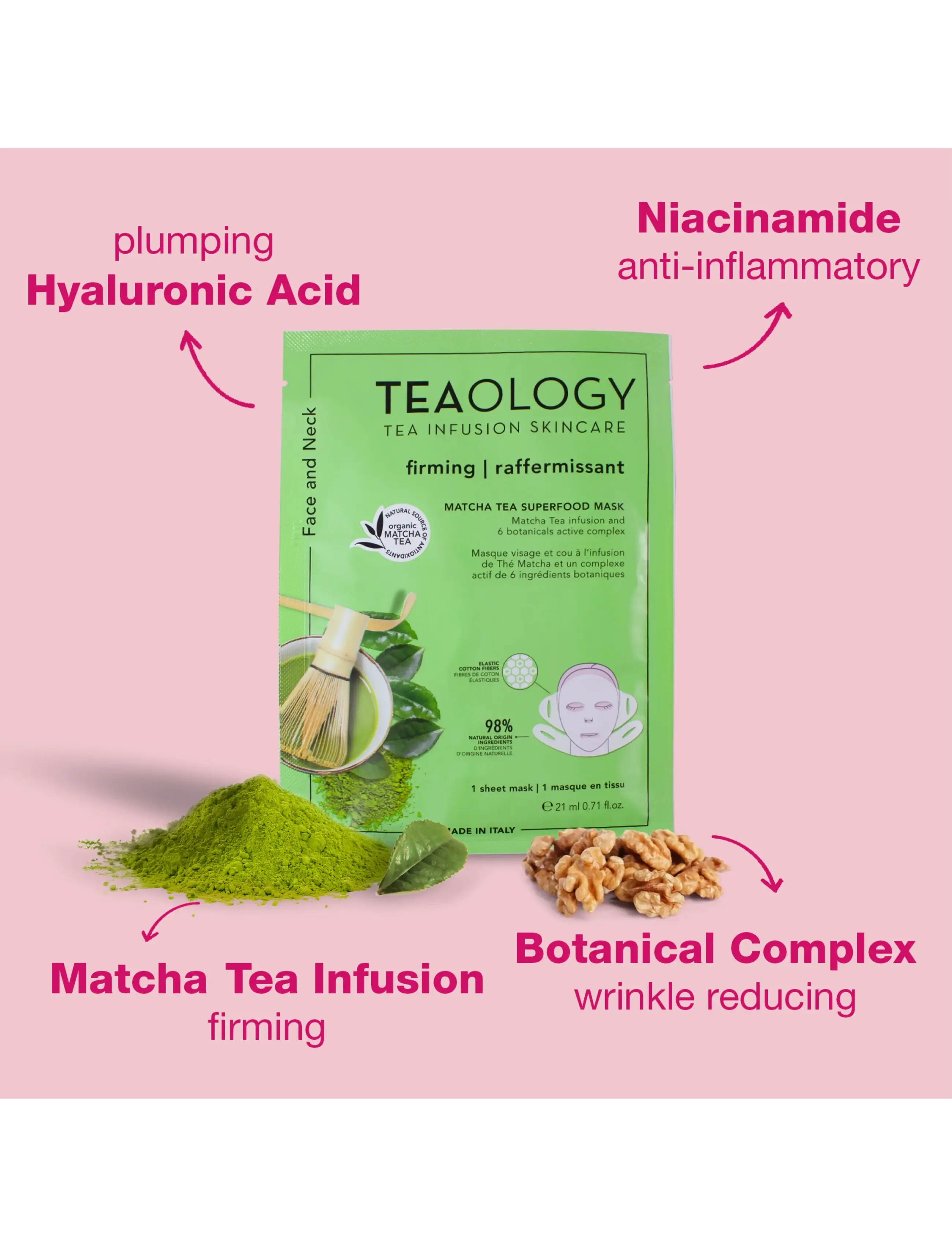 Teaology Skincare - Multipack 6x Matcha Tea Superfood Mask - sheet masks - matcha tea - 3