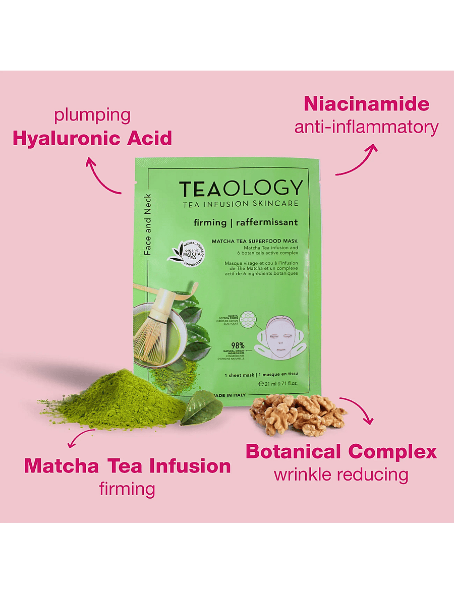 Teaology Skincare - Multipack 6x Matcha Tea Superfood Mask - sheet masks - matcha tea - 3