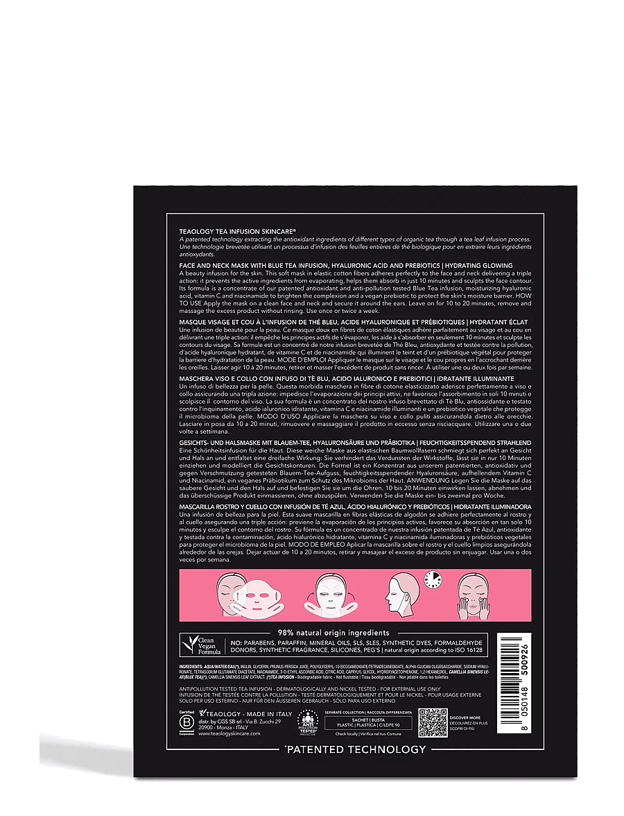 Teaology Skincare - Peach Tea Hyaluronic Mask - sheet masks - blue tea - 1