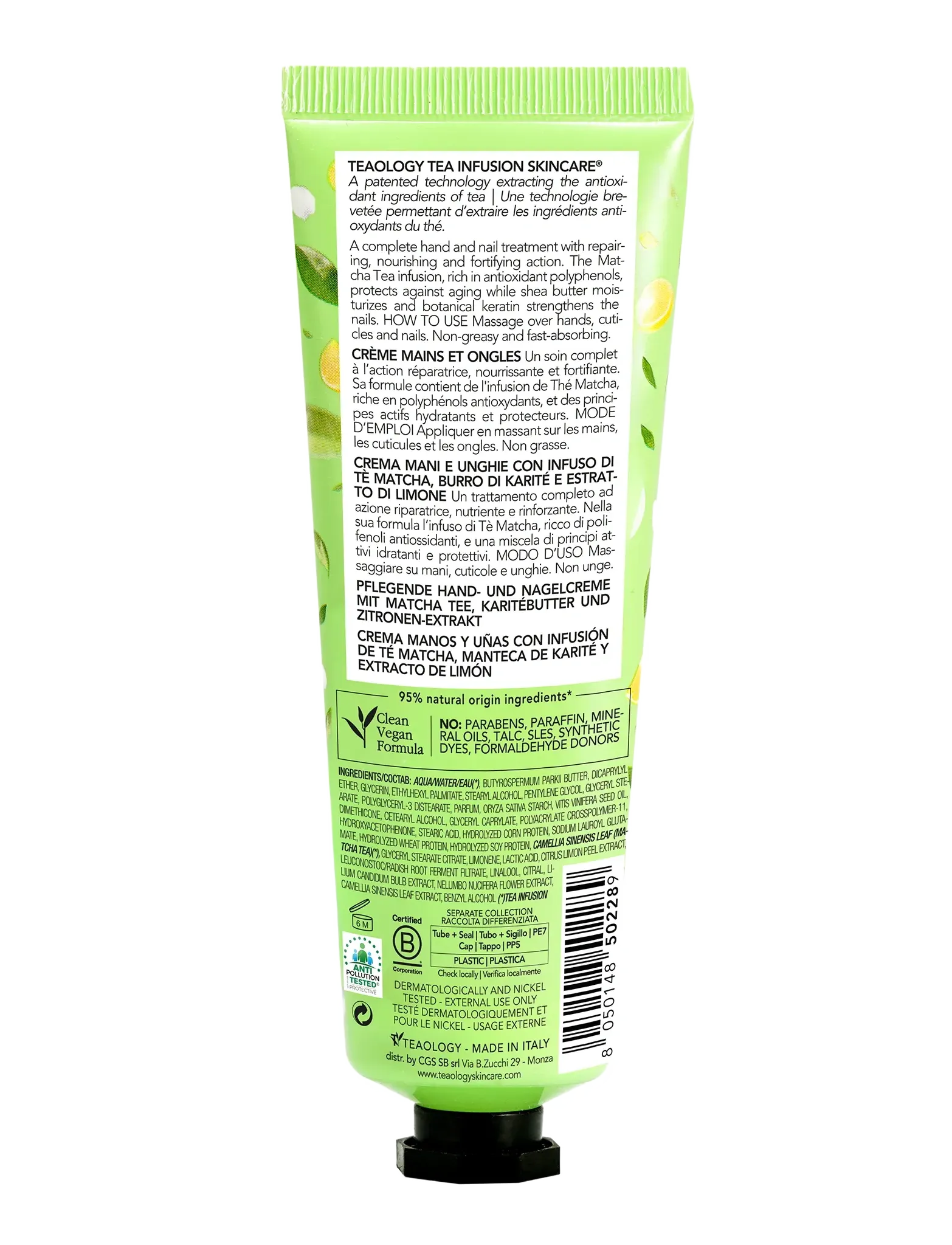 Teaology Skincare - Matcha Lemon Tea Hand And Nail Cream - makeup - matcha tea - 0