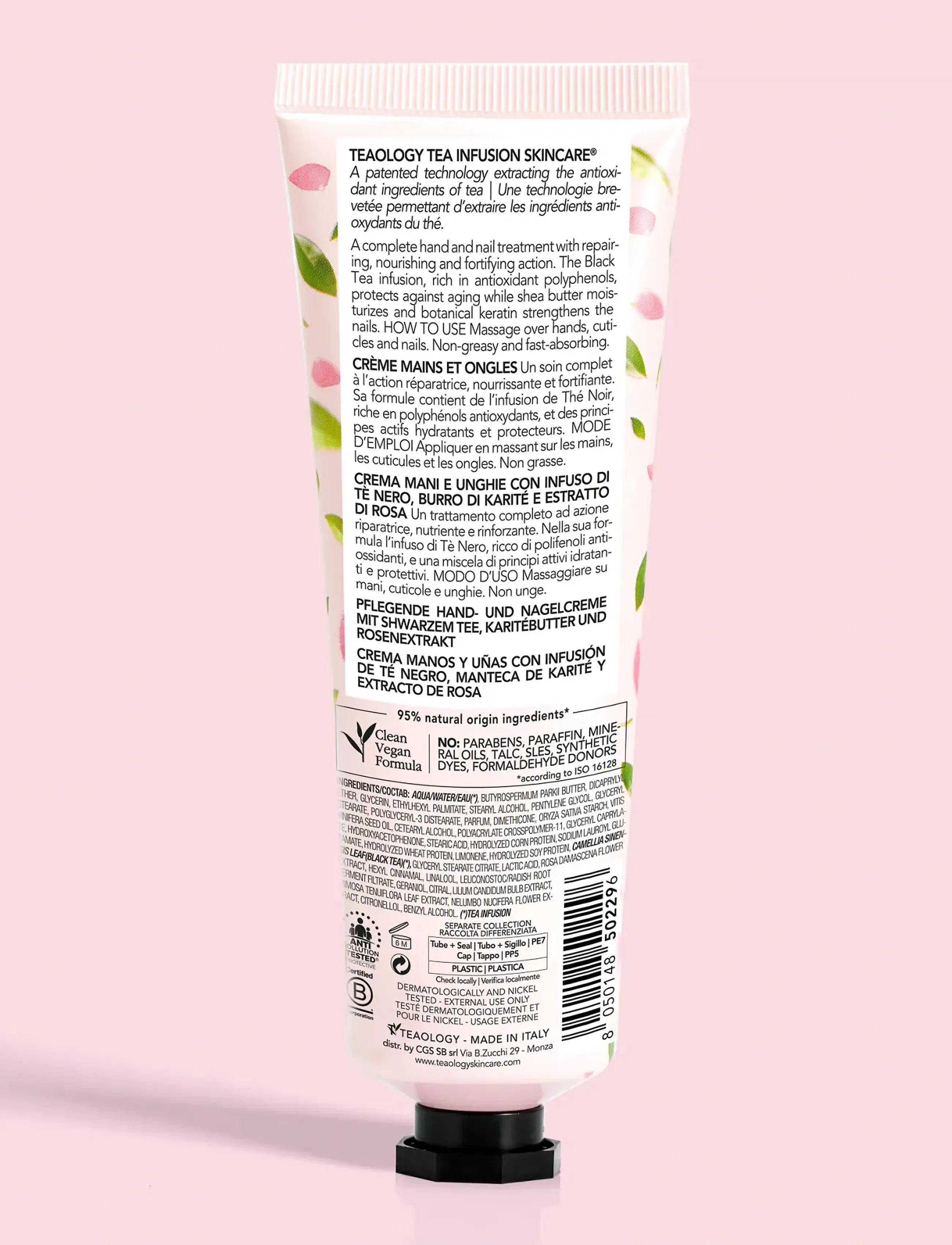 Teaology Skincare Black Rose Tea Hand And Nail Cream, 75 ml, Nude, Håndpleje > Håndcreme, Dame