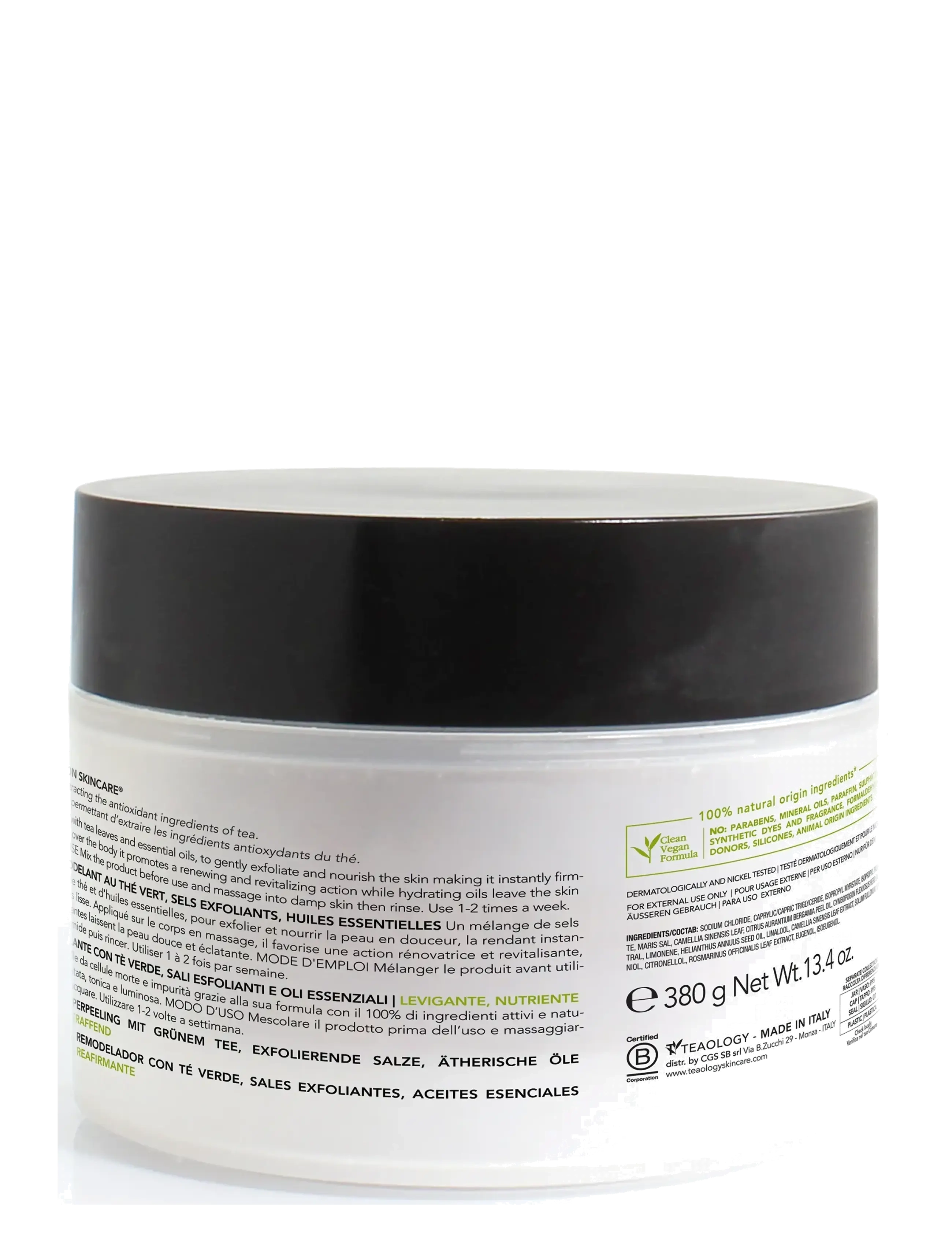 Teaology Skincare - Green Tea Reshaping Body Scrub - skrub & exfoliering - krop - green tea - 2