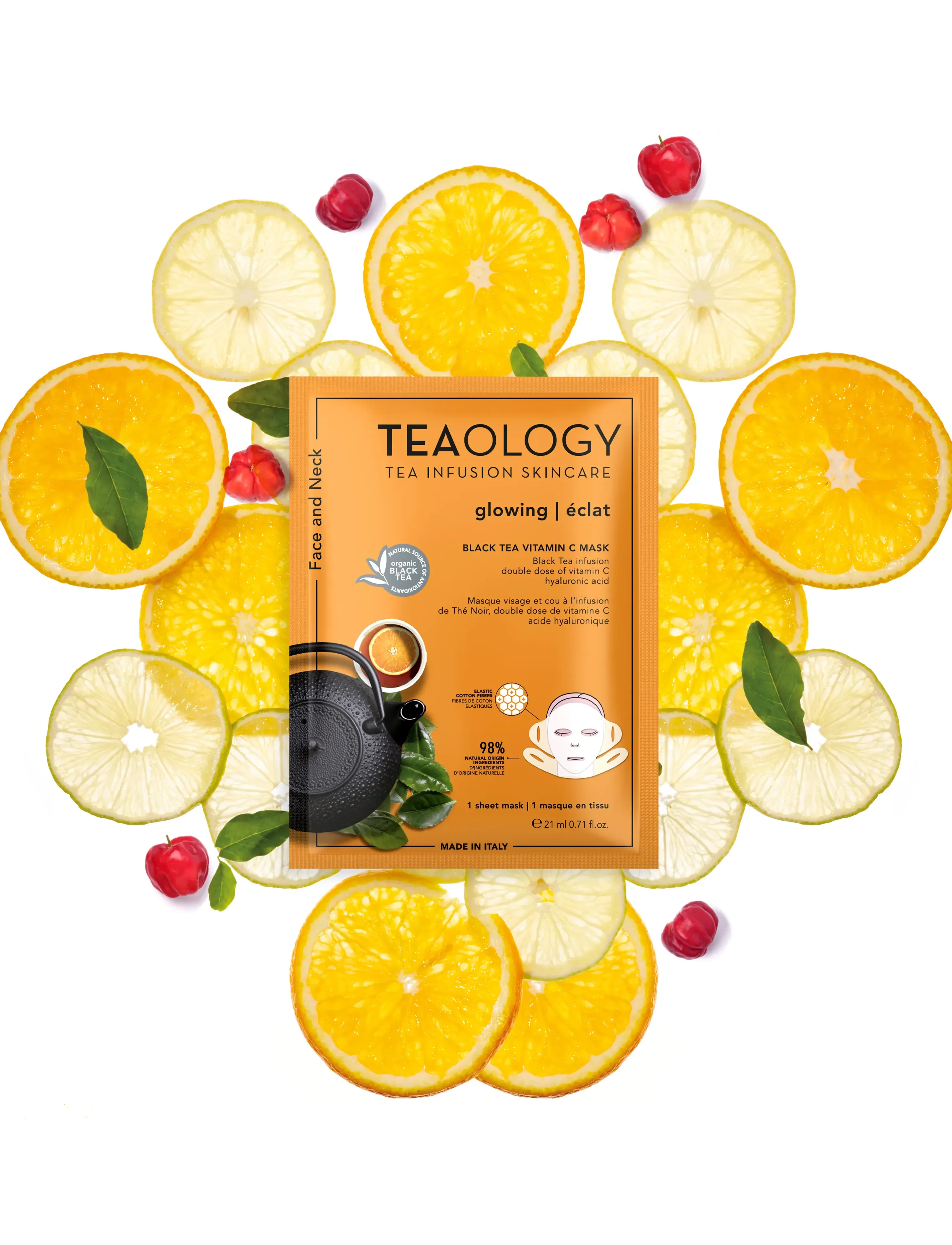 Teaology Skincare Vitamin C Mask, 21 ml, Nude, Masker > Sheetmask, Dame