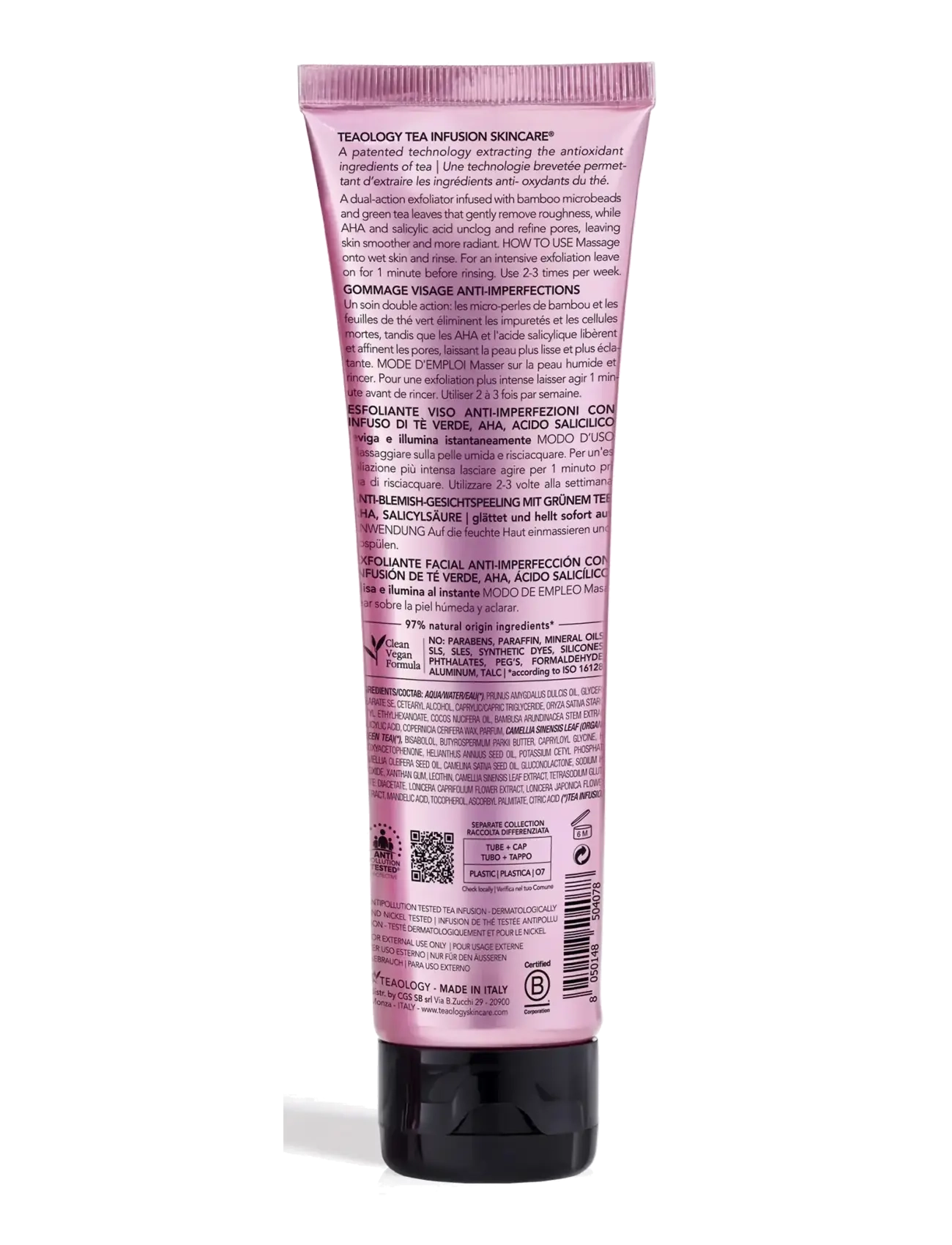 Teaology Skincare - Tea Glow Blemish Face Scrub - skrub & exfoliering - krop - green tea - 1