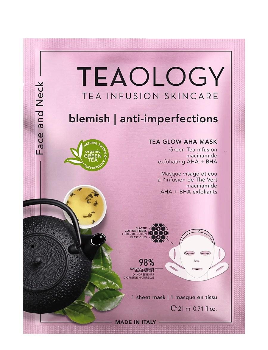 Teaology Skincare - Tea Glow AHA Mask - sheet masks - green tea - 1