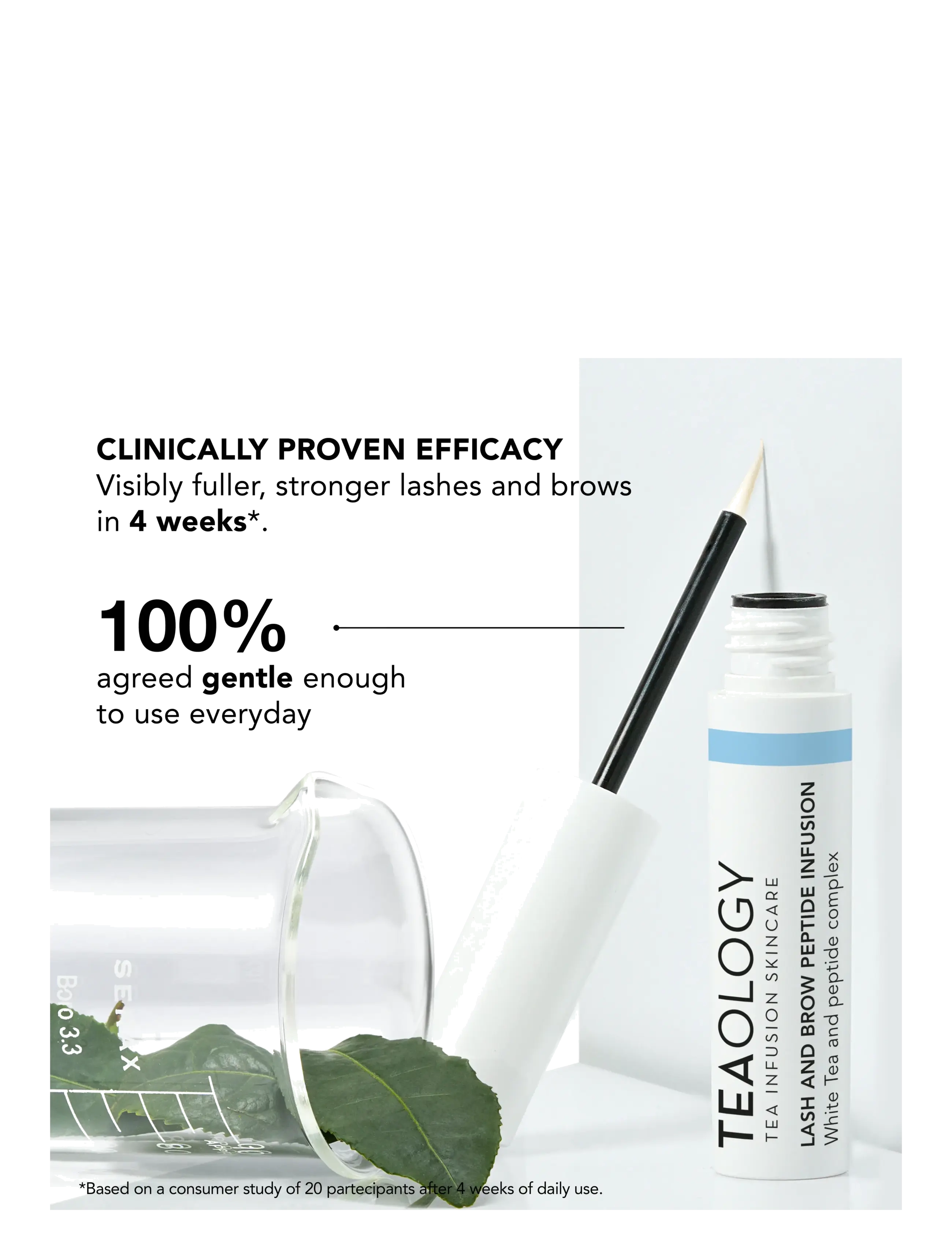 Teaology Skincare - Lash and Brow Peptide Infusion - Øjenvippeserummer - white tea - 4