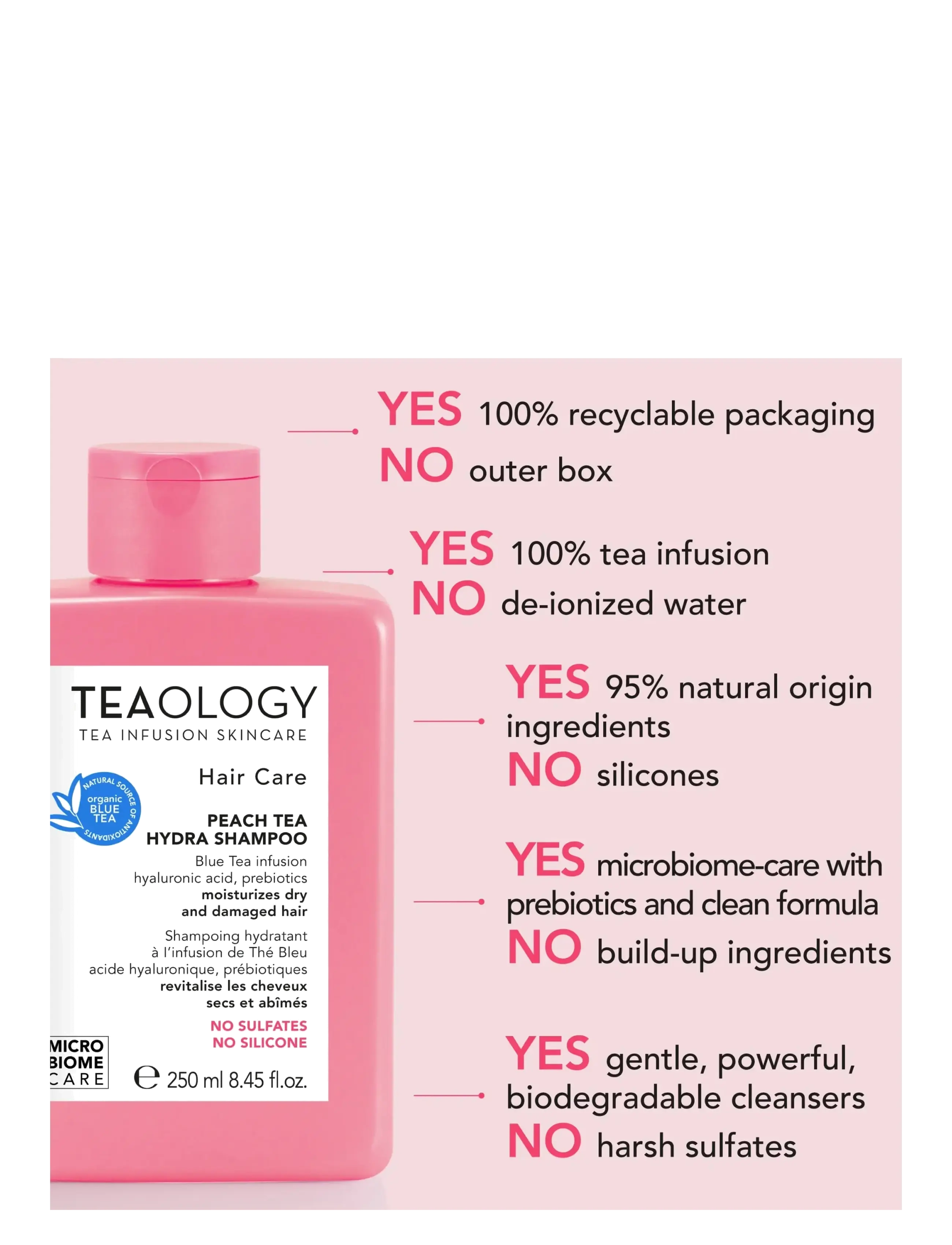 Teaology Skincare - Peach Tea Hydra Shampoo - shampoo - blue tea - 2