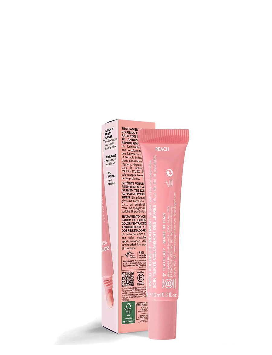 Teaology Skincare - Tea Gloss Tinted Volume Lip Treatment - bliv klar til date night - peach - 2