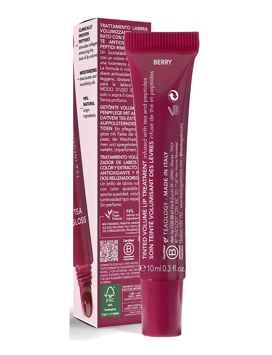 Teaology Skincare - Tea Gloss Tinted Volume Lip Treatment - redo för date night - berry - 1