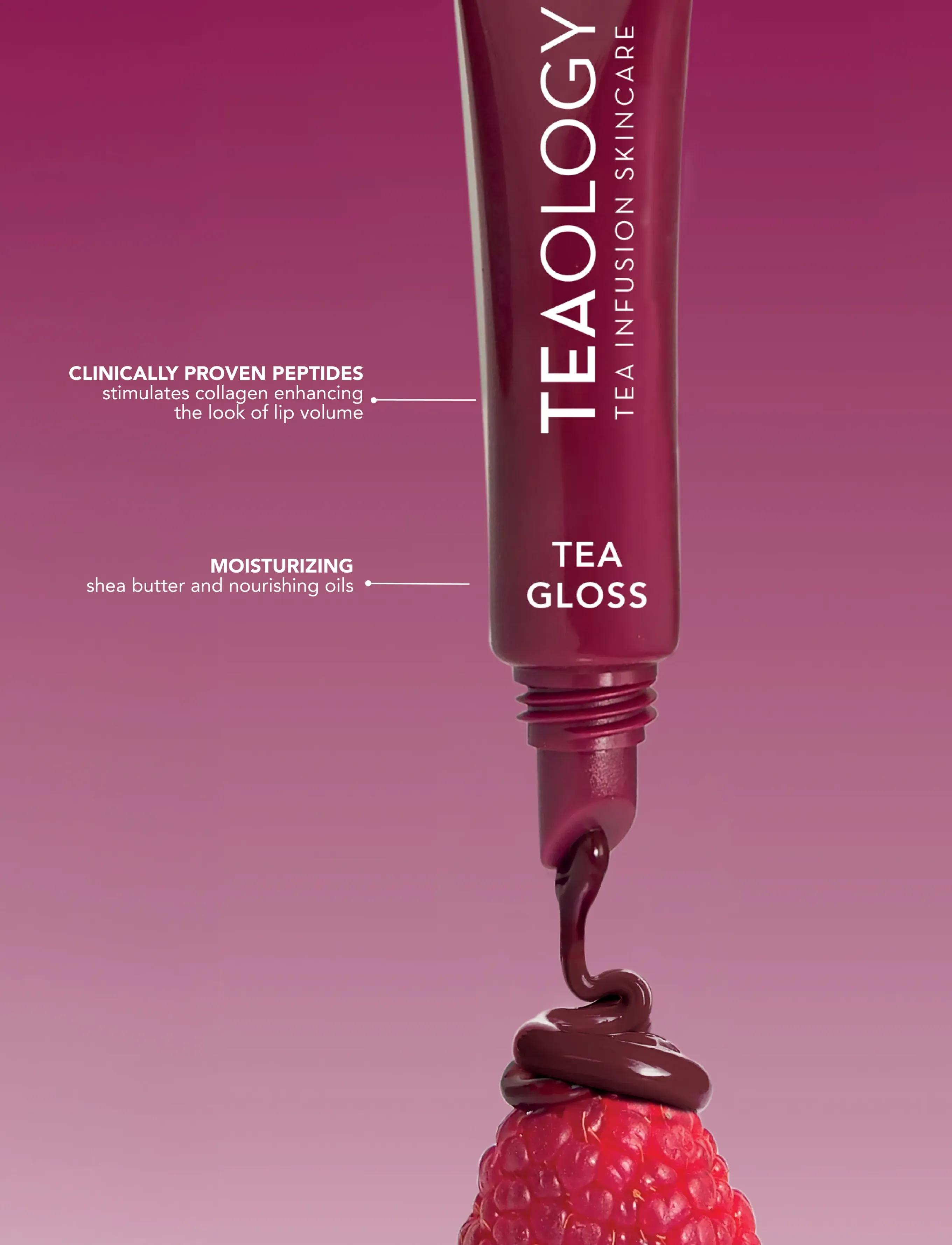Teaology Skincare - Tea Gloss Tinted Volume Lip Treatment - bliv klar til date night - berry - 3