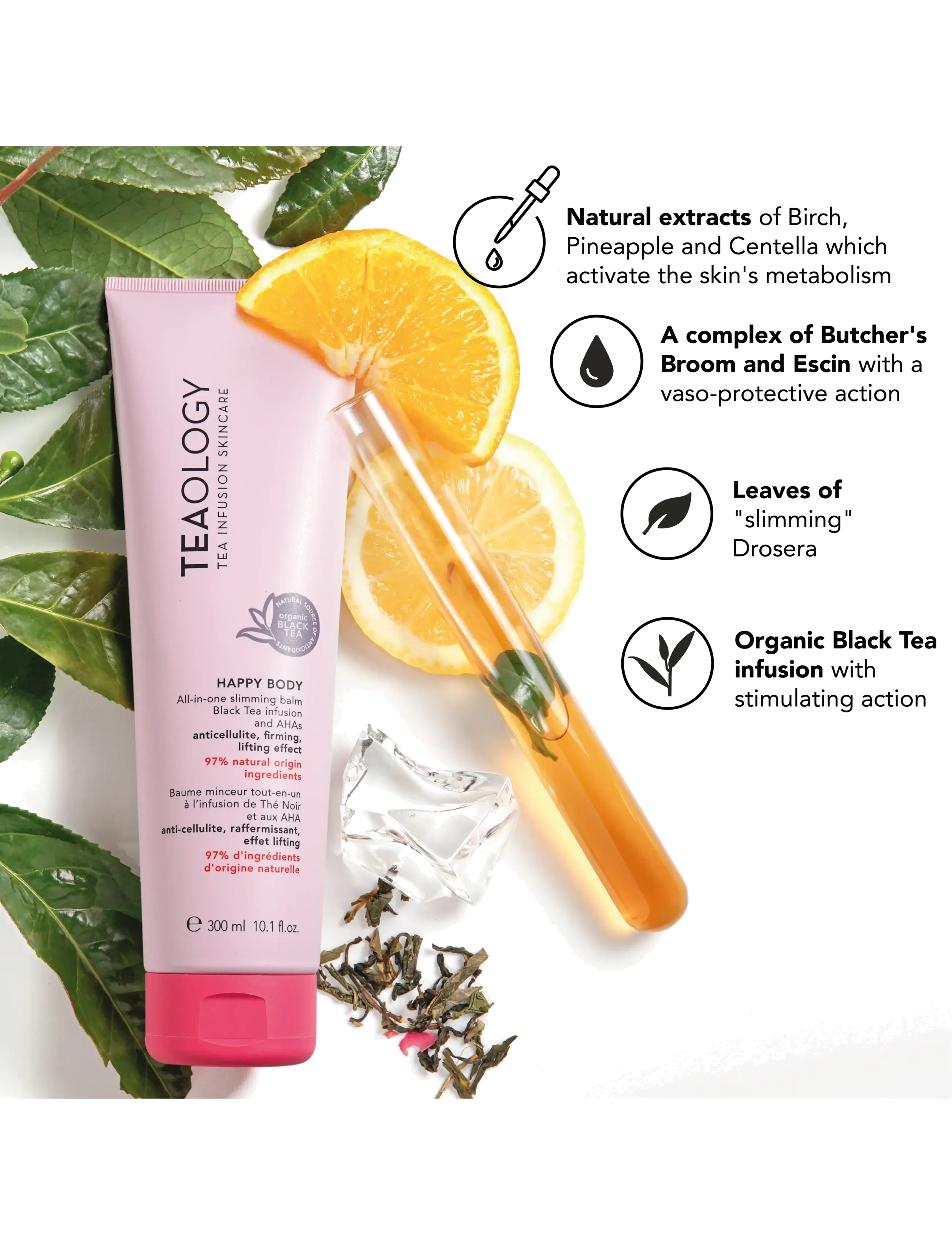 Teaology Skincare - Happy Body Reshaping Body Kit - hudvårdstillbehör - black tea - 3