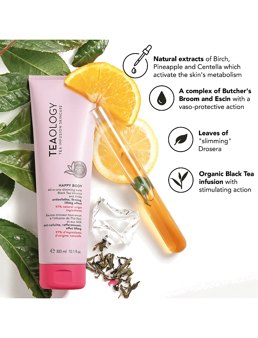 Teaology Skincare - Happy Body Reshaping Body Kit - hudvårdstillbehör - black tea - 3