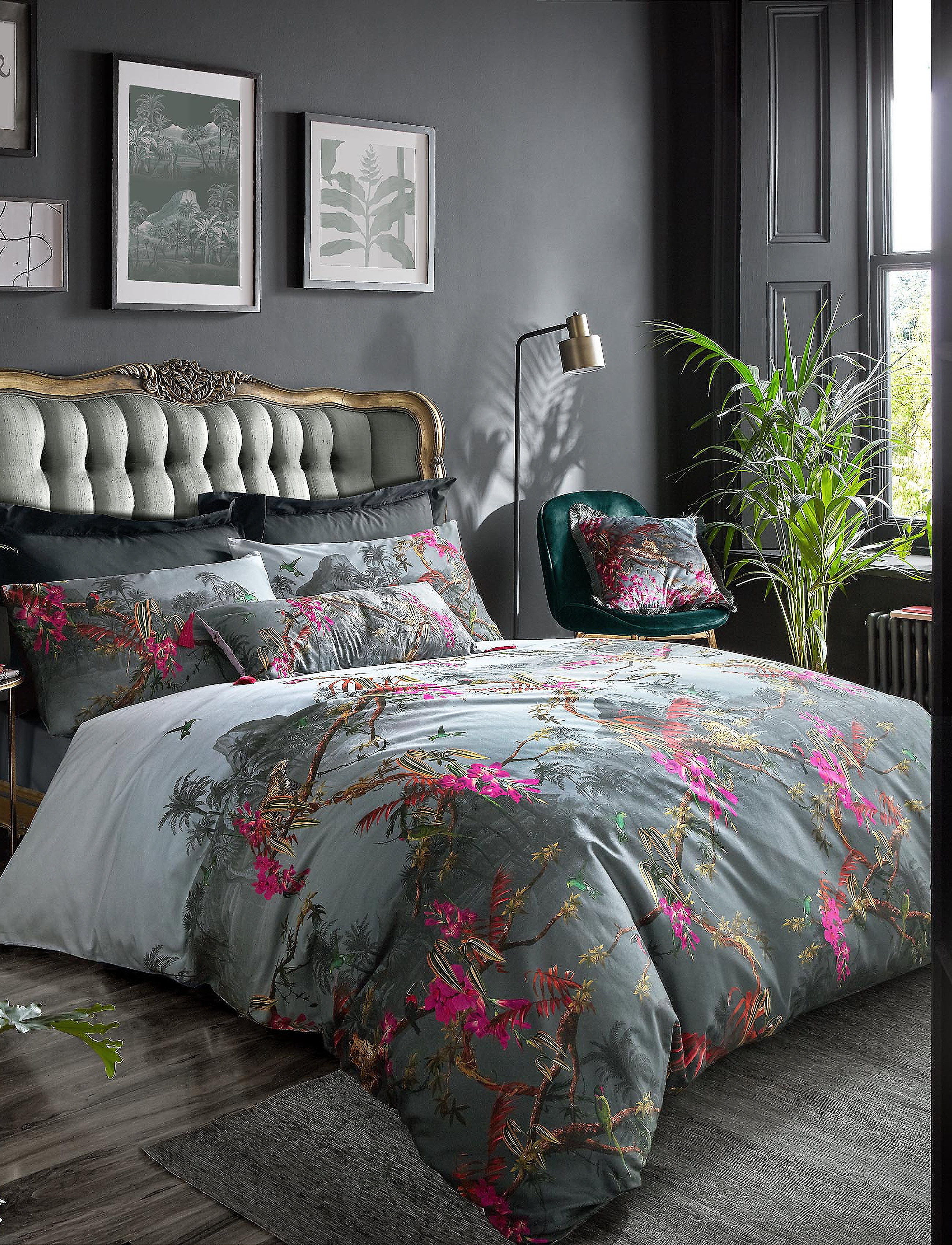 Ted Baker - Hibiscus Double Duvet Cover - hibiscus charcoal - 1