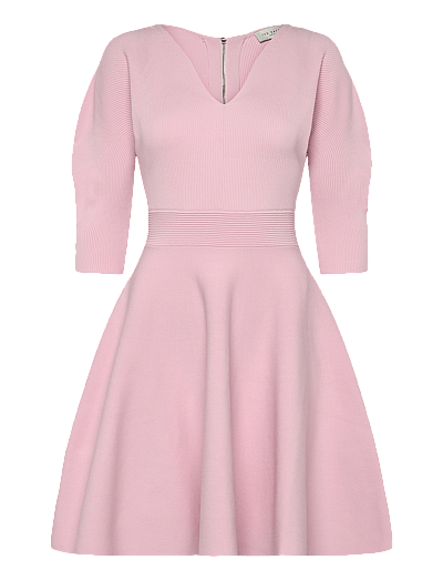 ted baker pink knitted dress Ted Baker Kilyiee Cross Over Knitted Skater Dress in Pink