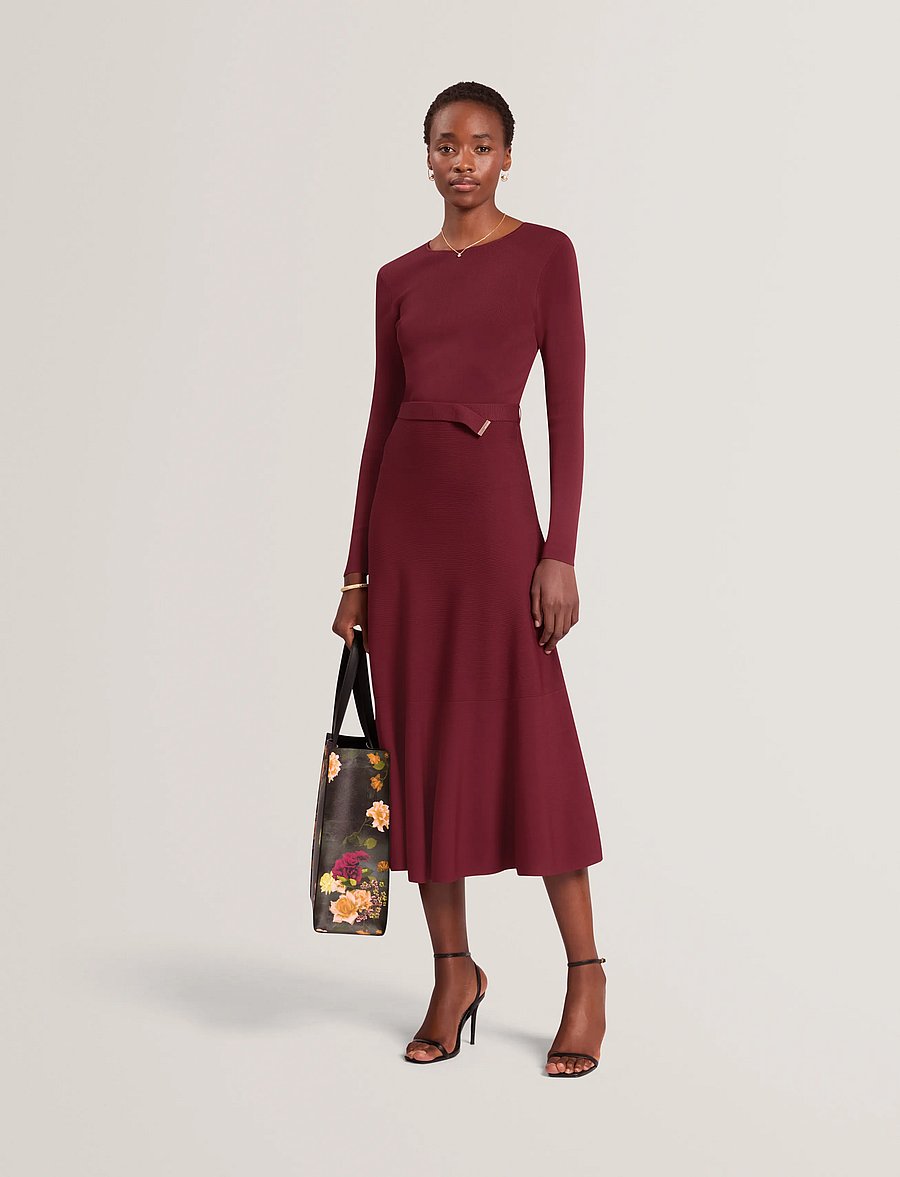 Ted Baker London - TALMAH - midikleidid - maroon - 0
