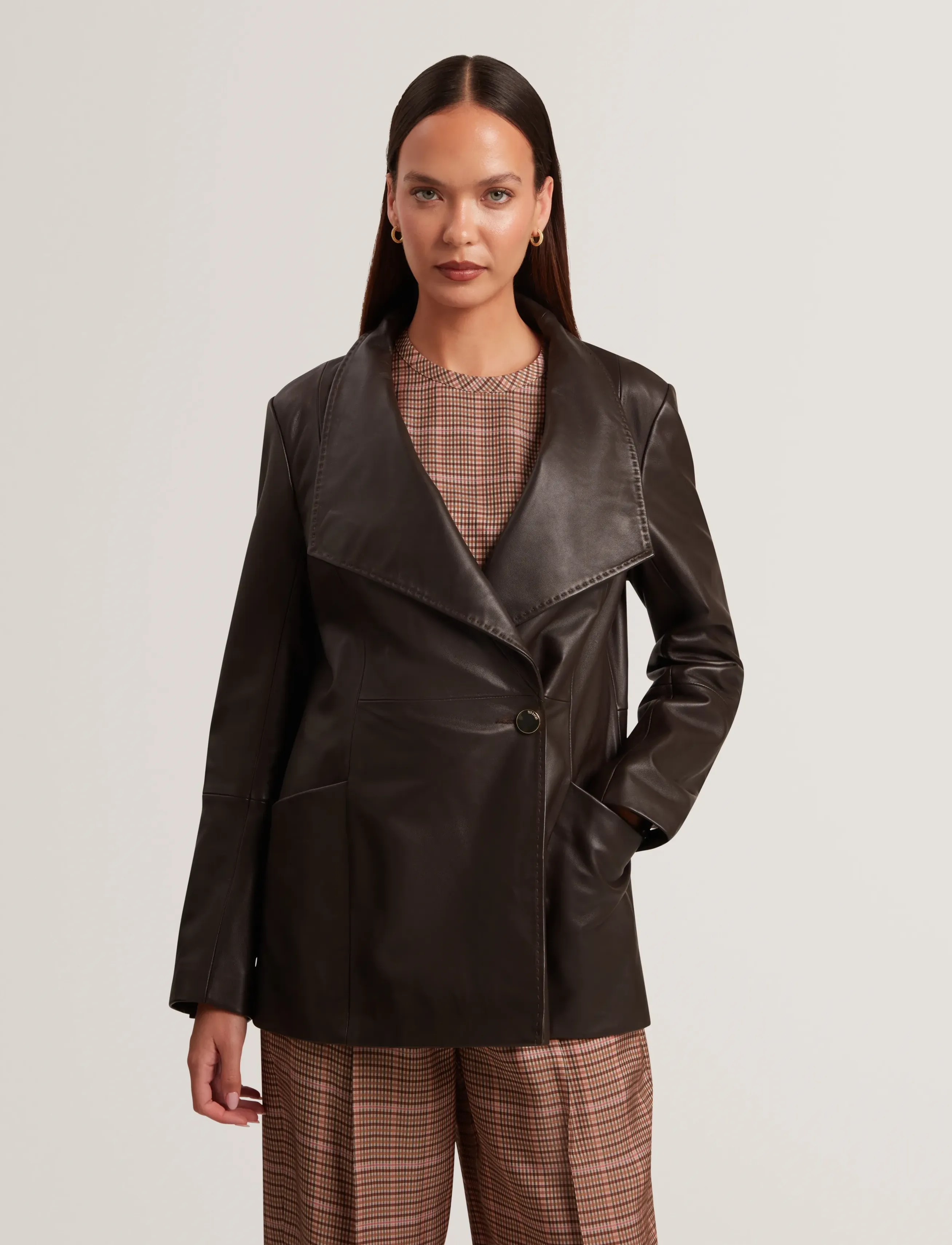 Ted Baker London - ATTIE - læderjakker - brn-choc - 2