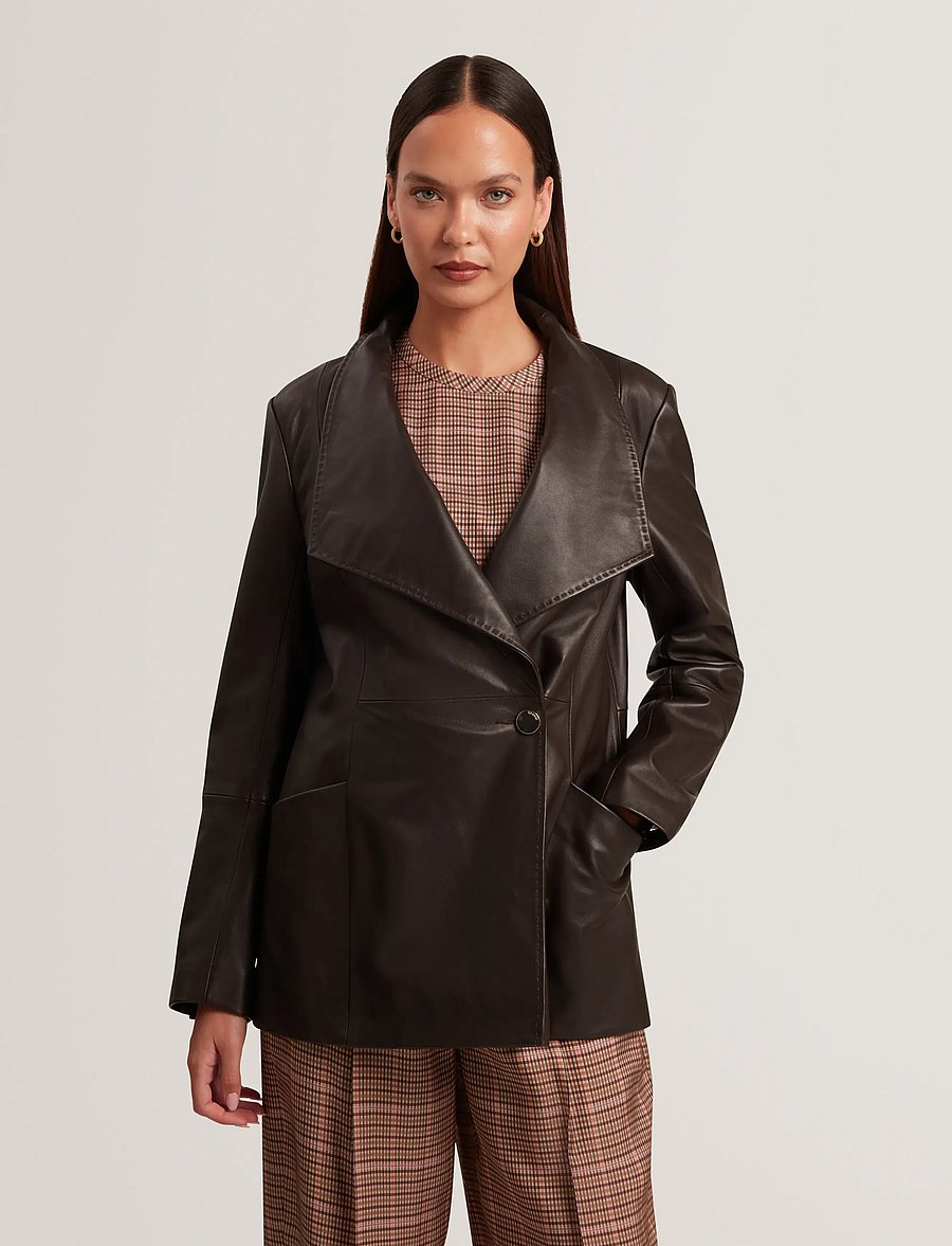 Ted Baker London - ATTIE - læderjakker - brn-choc - 2